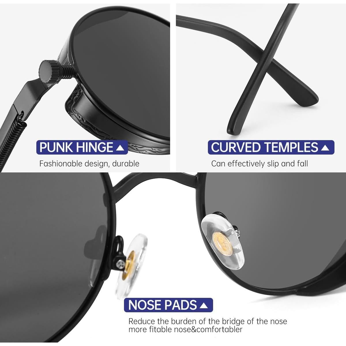 Gafas de sol Glclrs steampunk polarizadas UV gris