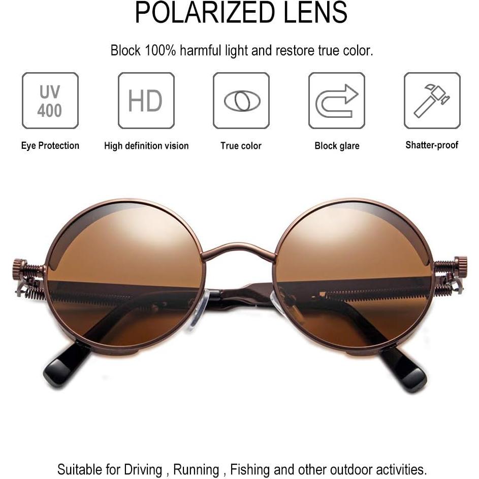 Gafas de sol GY Snail polarizadas estilo steampunk para mujer