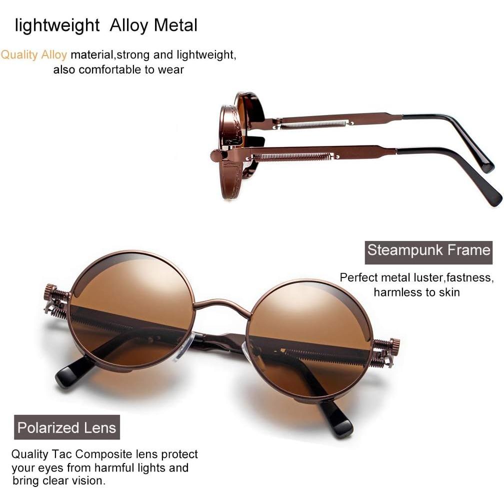Gafas de sol GY Snail polarizadas estilo steampunk para mujer