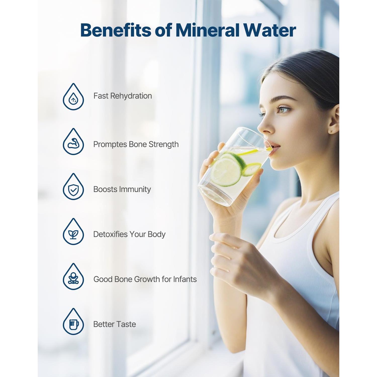 Filtro de Agua Alcalina VEVOR 26cm, Reemplazo RO 1/4" Conexión