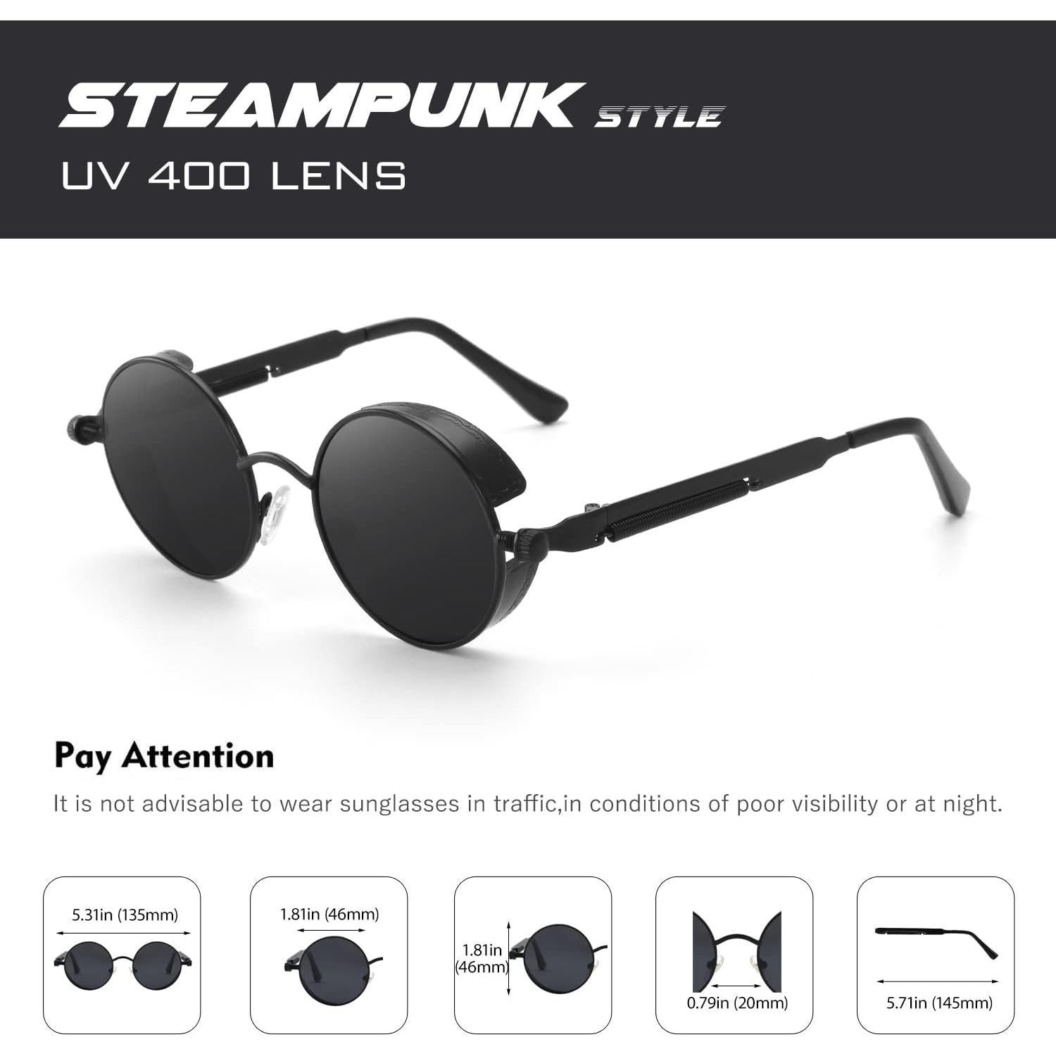 Gafas de Sol Redondas CGID Retro Steampunk UV400