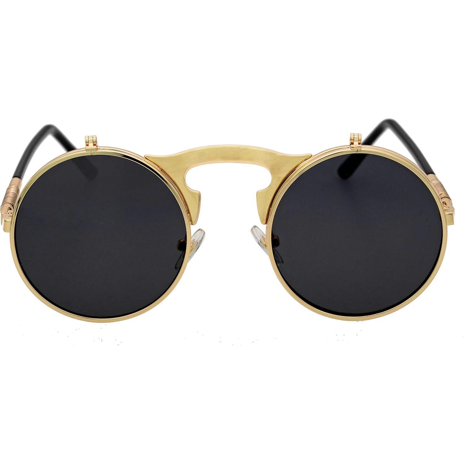 Gafas de Sol Retro J&L Steampunk Flip-Up Redondas