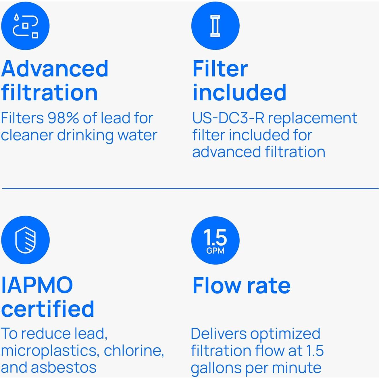 Sistema de Filtro de Agua Culligan US-DC3 Bajo Fregadero