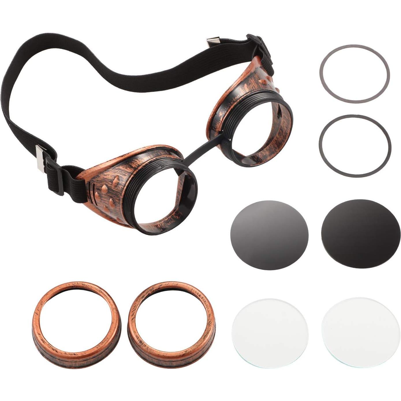 Gafas Steampunk Vintage 6 Pcs para Mujeres Góticas