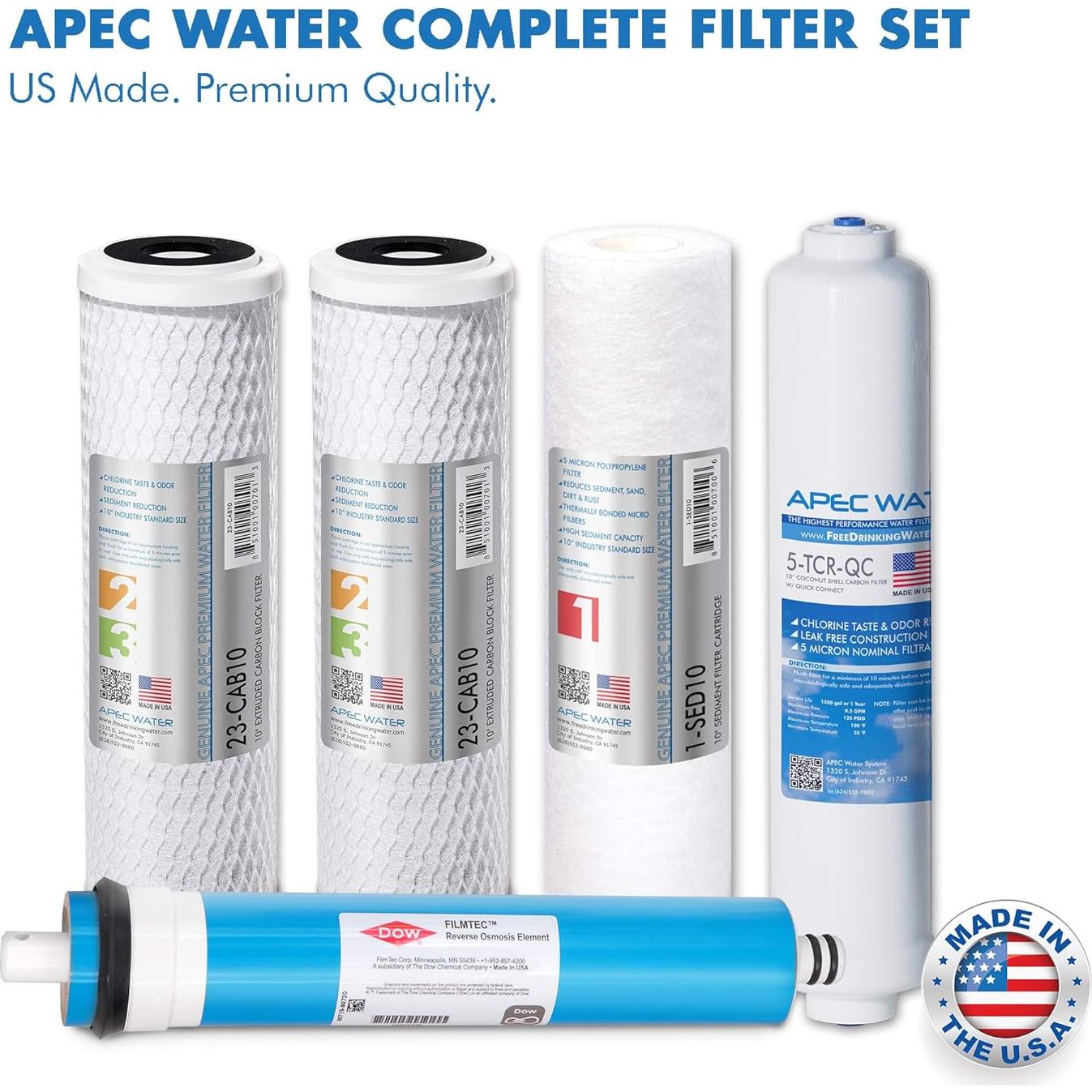 Sistema de Filtro de Agua APEC RO-PERM 5 Etapas para Baja Presión