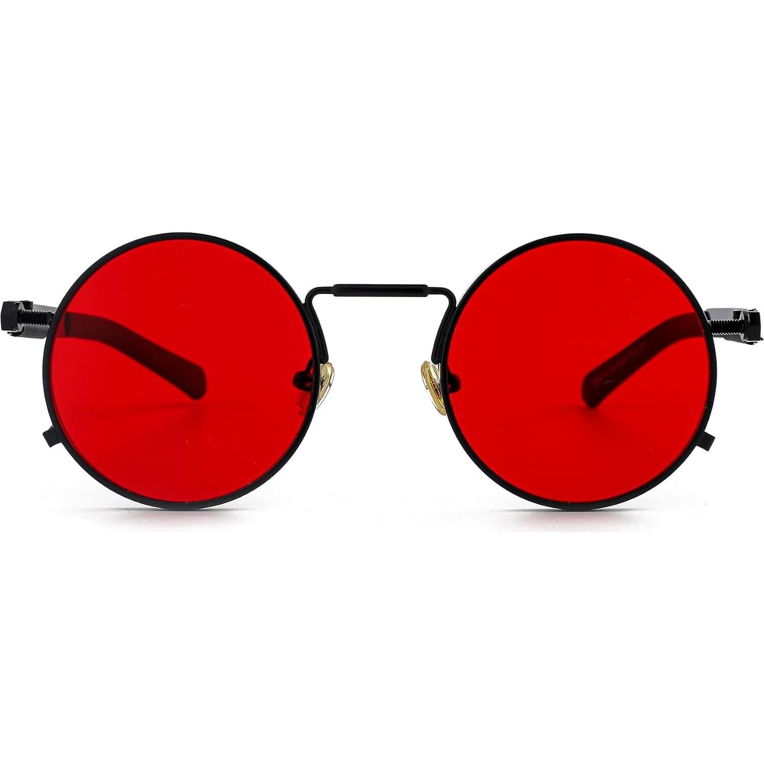 Gafas de sol redondas EYLRIM Steampunk UV 100% bloqueo