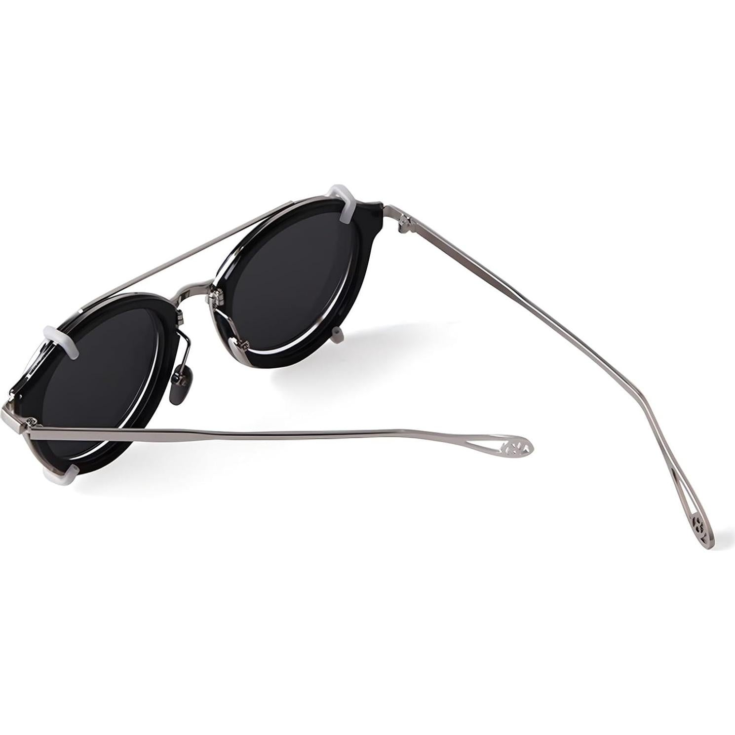 Gafas de sol clip en ADE WU estilo vintage redondas metal