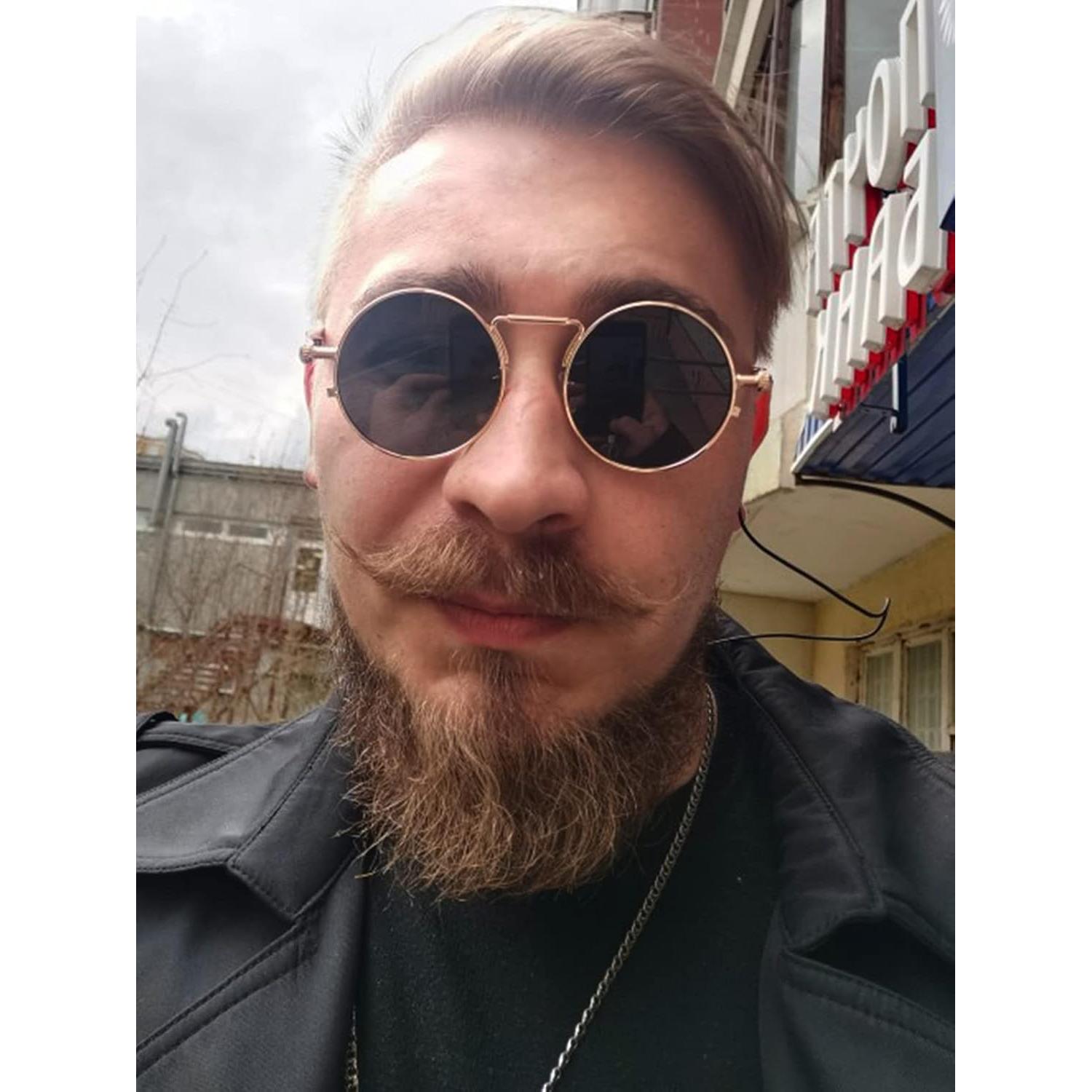 Gafas de sol redondas AIEYEZO steampunk marco metálico UV