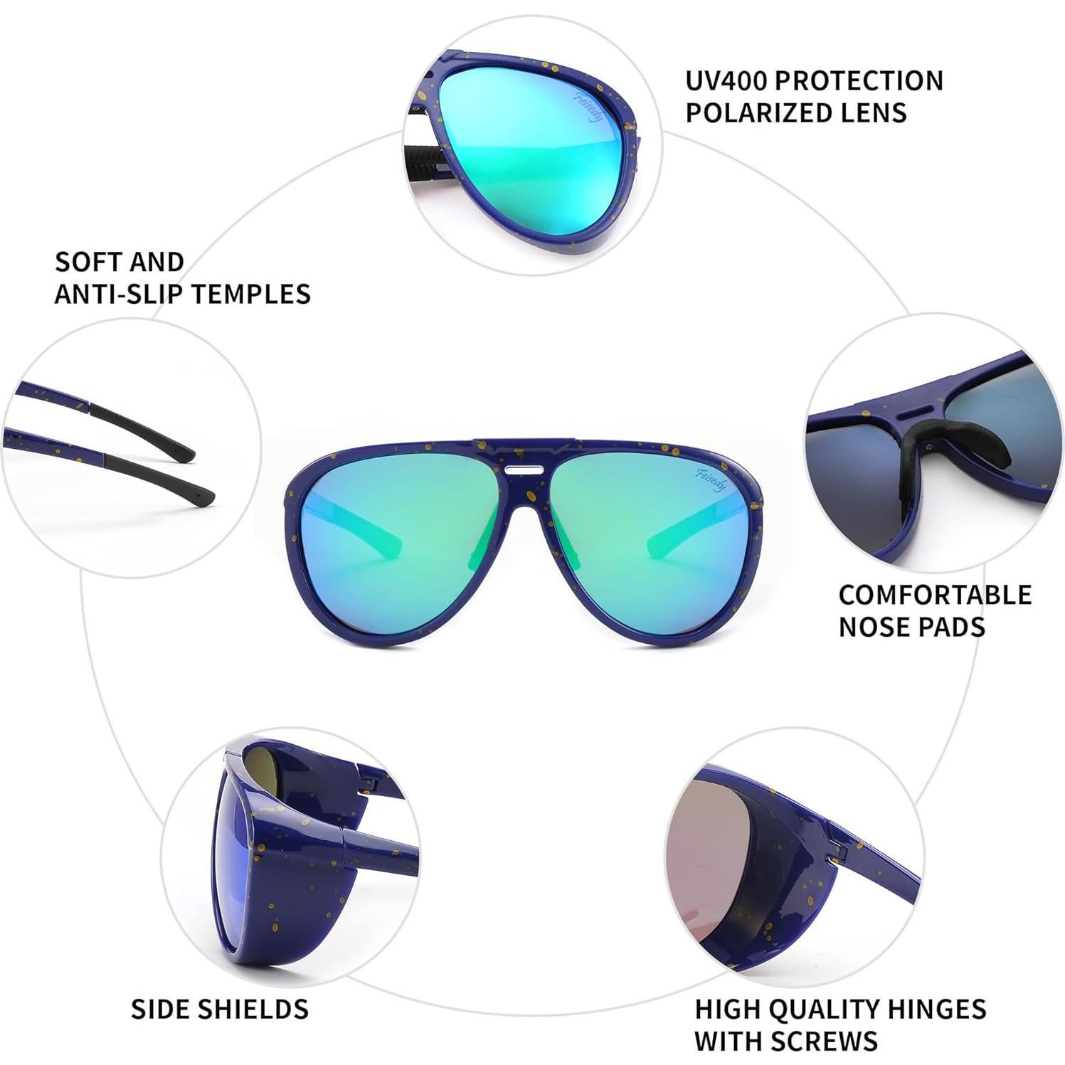 Gafas de Sol FEISEDY Aviador Polarizadas UV400 Oversized