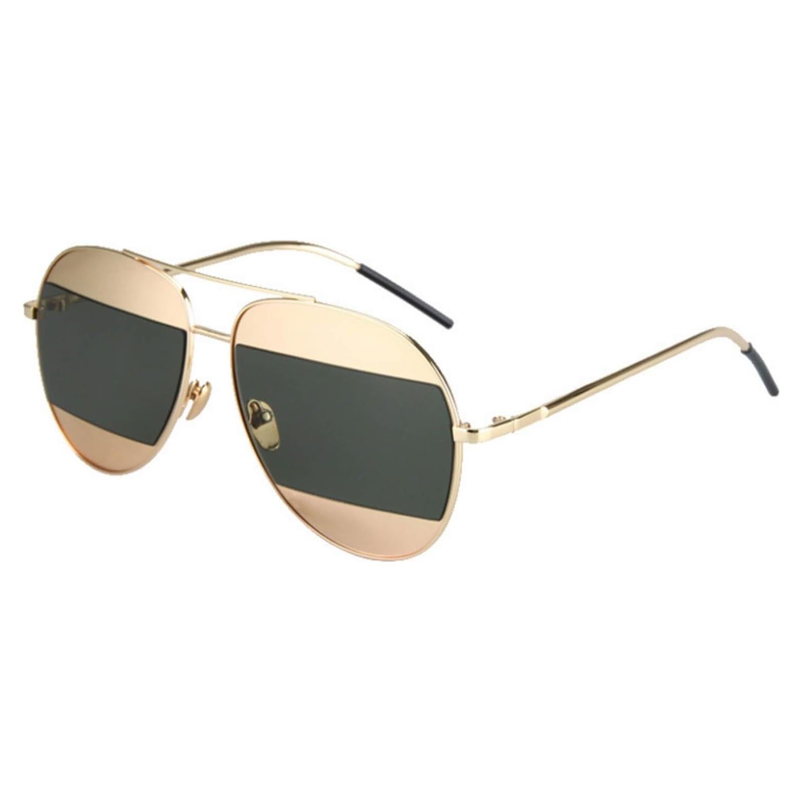 Gafas de Sol Aviador Importadas Humo y Espejo Dorado 60mm