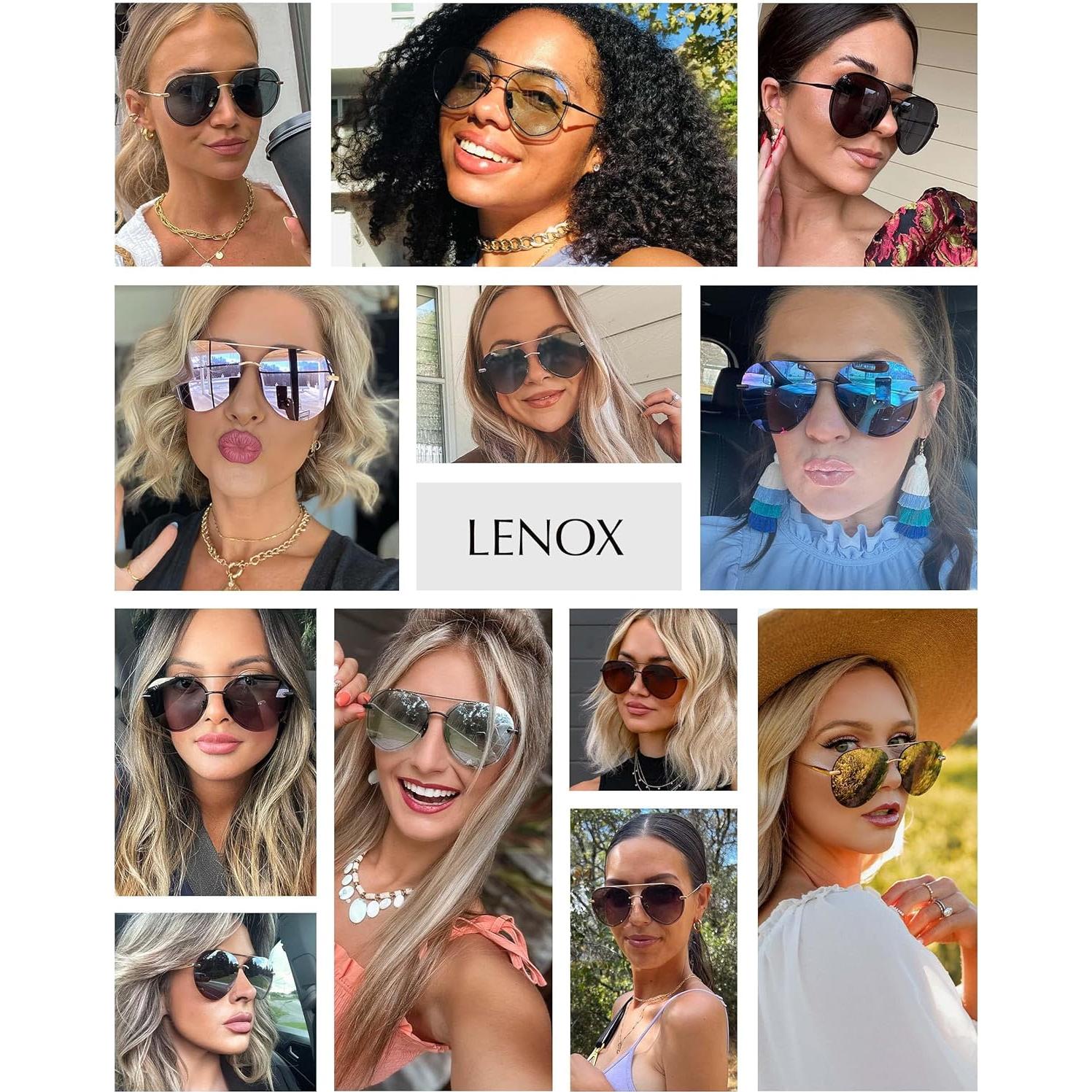 Gafas de sol aviador DIFF Lenox UV400 doradas para mujer