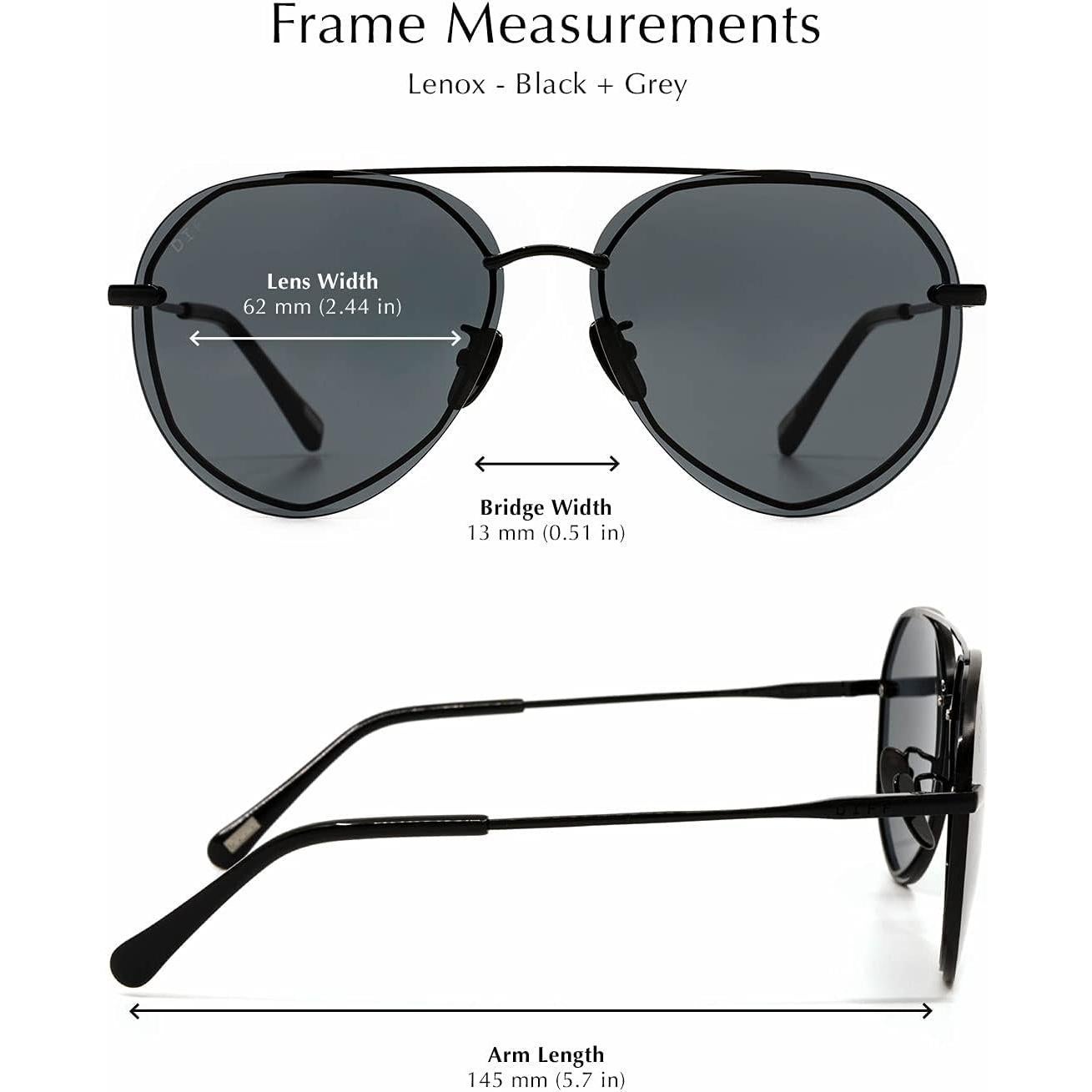 Gafas de sol aviador DIFF Lenox UV400 doradas para mujer