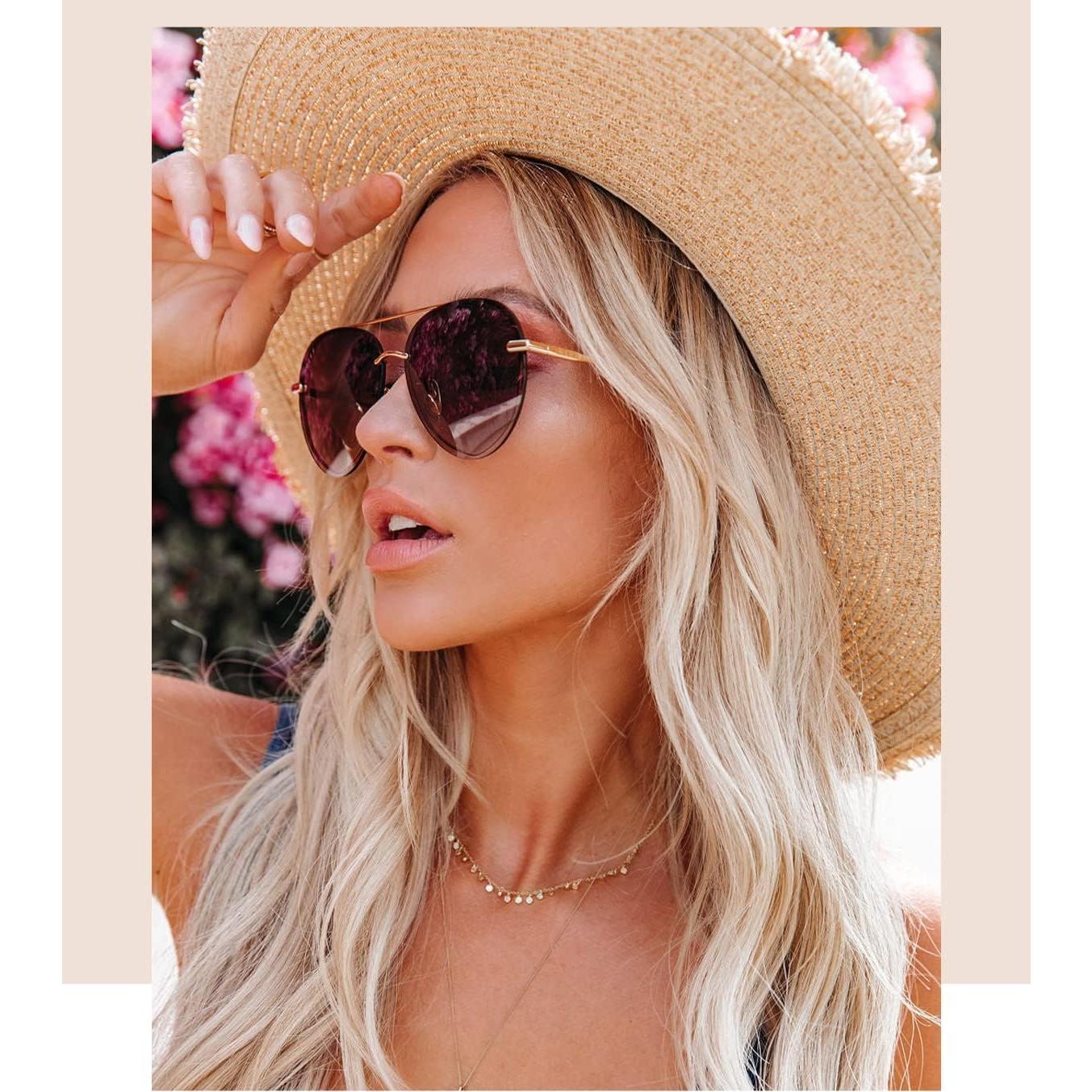 Gafas de sol aviador DIFF Lenox UV400 doradas para mujer