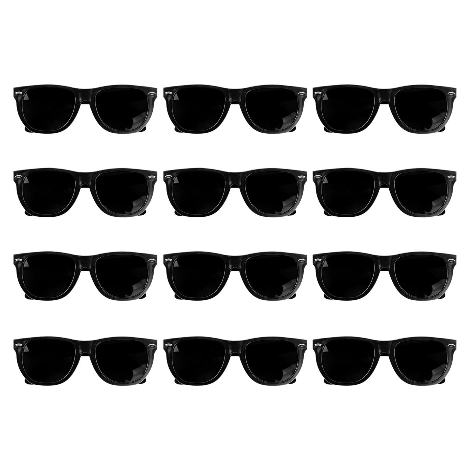 Gafas de sol retro negras Super Z Outlet para fiestas (12 pares)