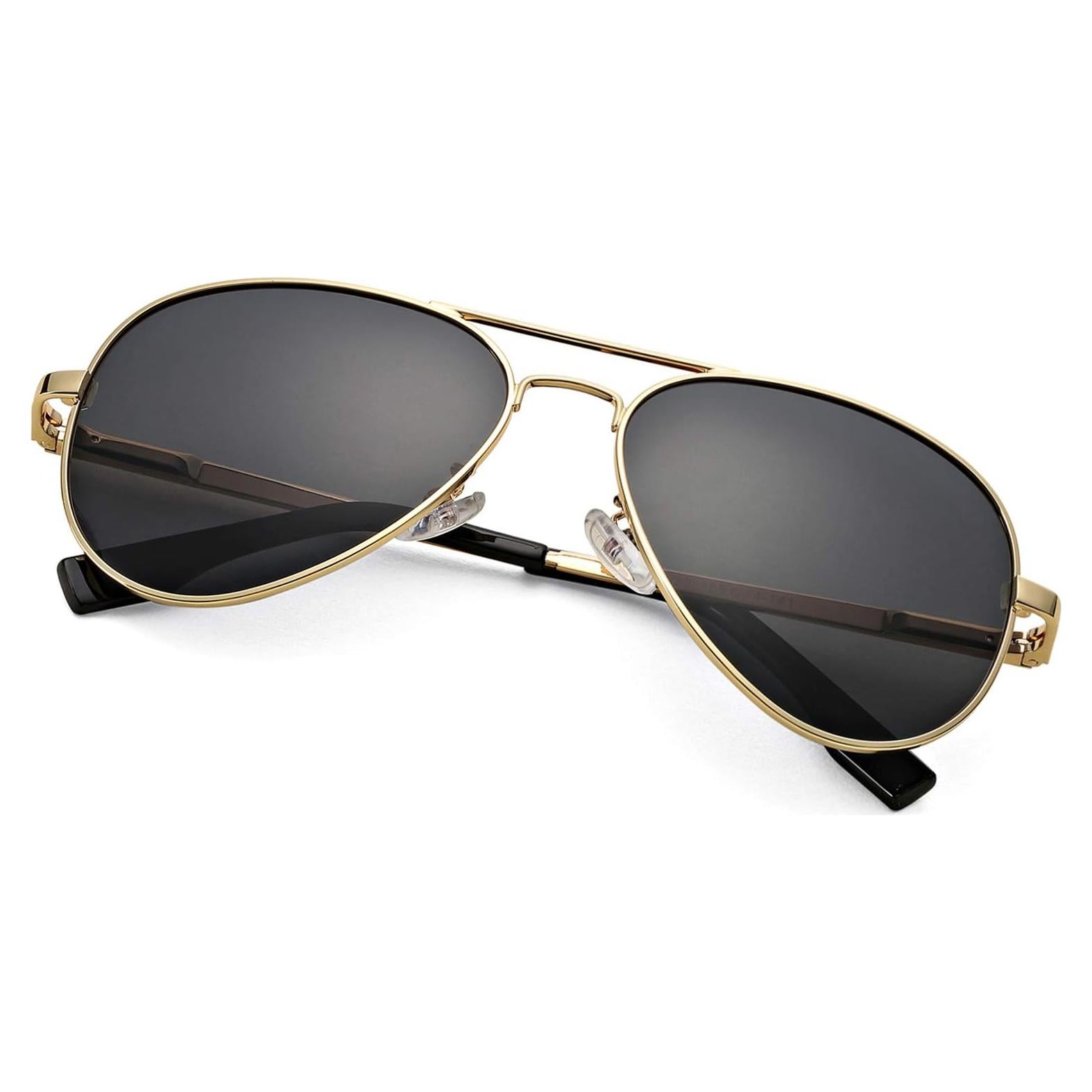 Gafas de sol aviador Braylenz polarizadas 100% UV oro/negro