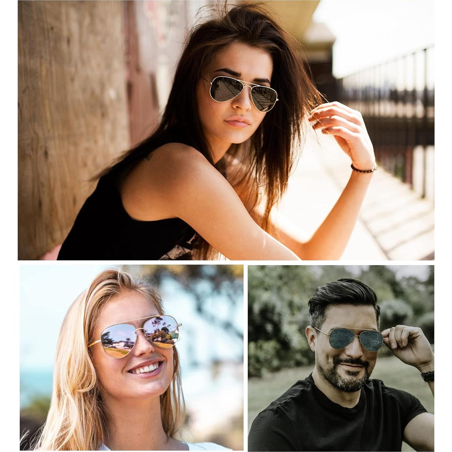 Gafas de sol aviador Braylenz polarizadas 100% UV oro/negro