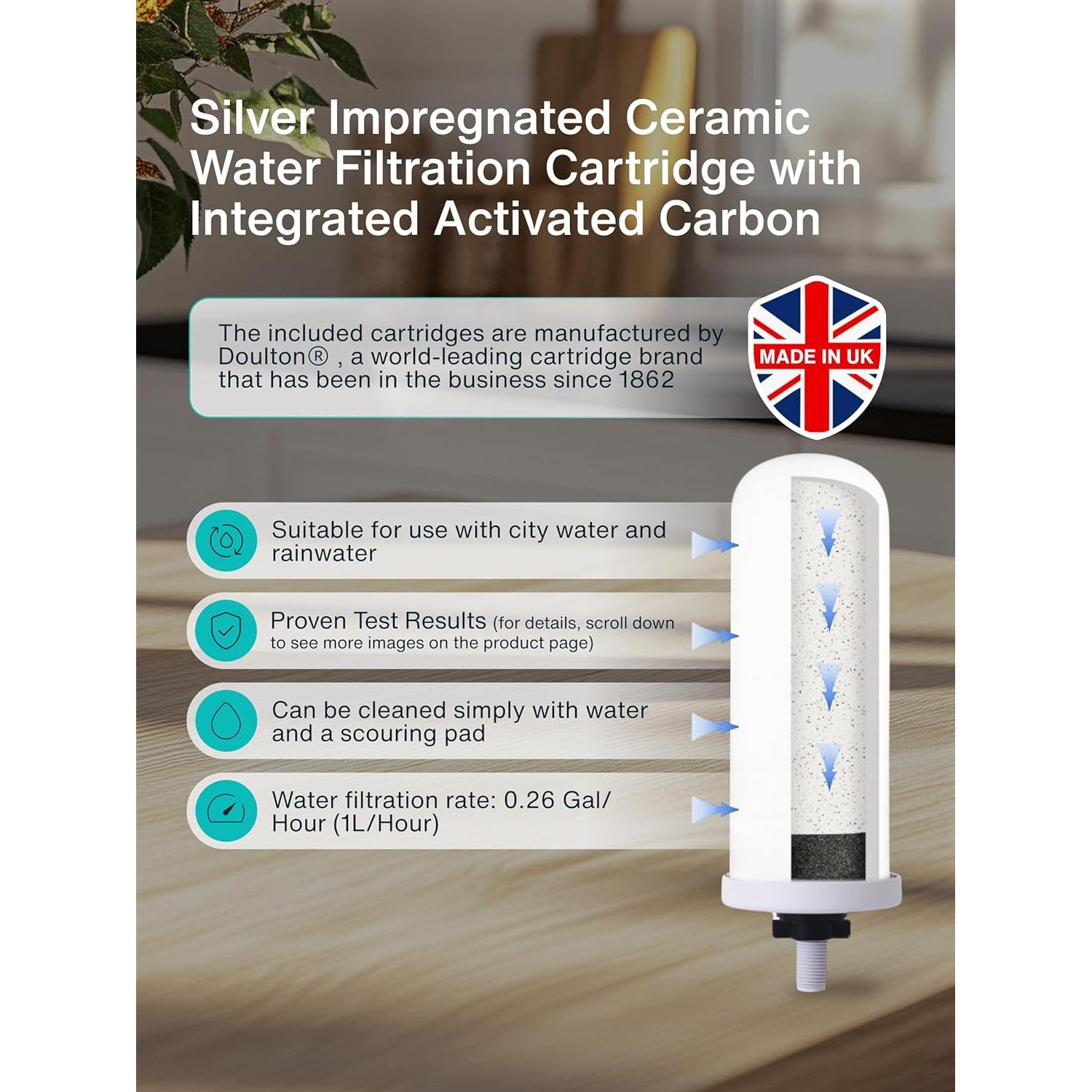 Filtro de Agua por Gravedad Filteroo 12L Acero Inoxidable 304