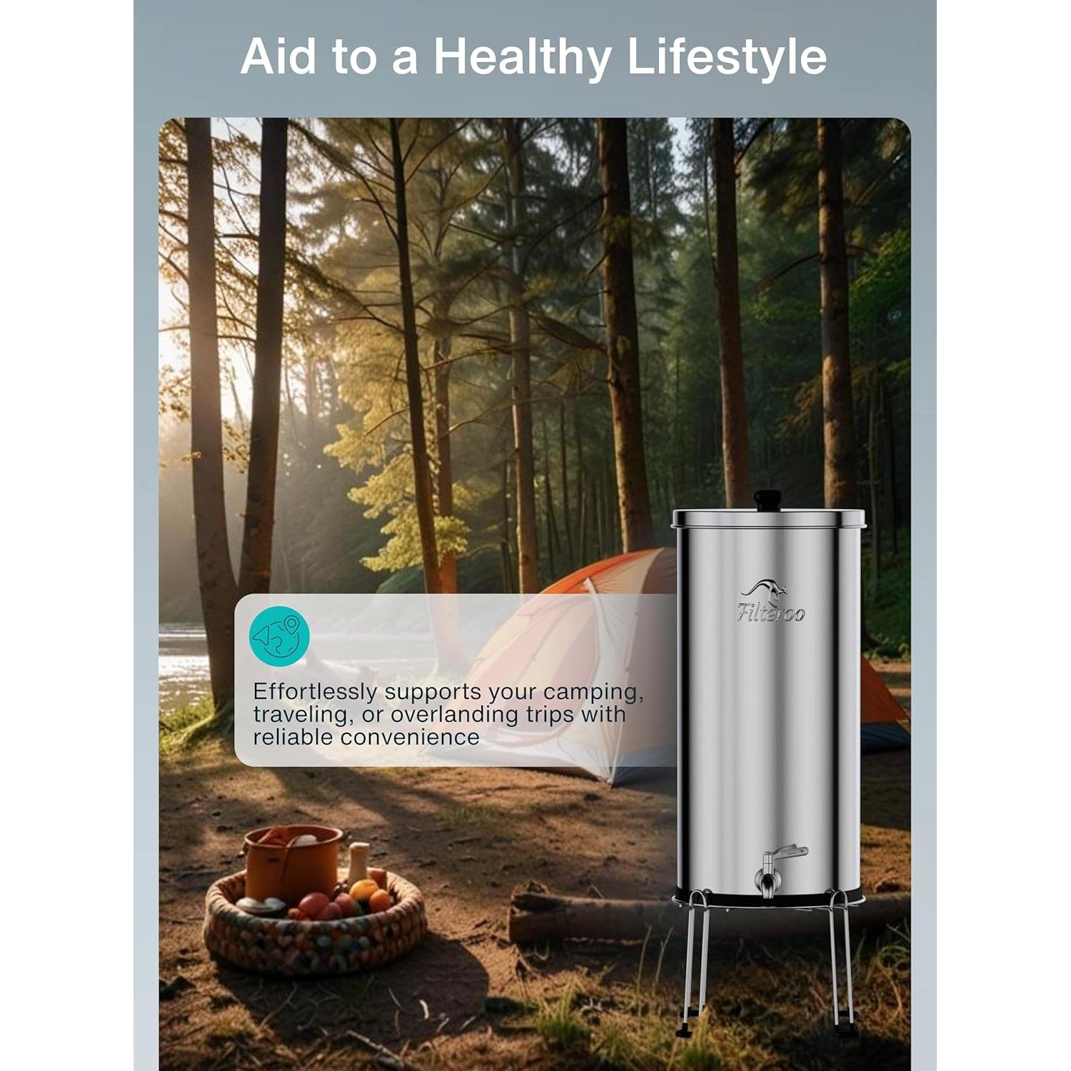 Filtro de Agua por Gravedad Filteroo 12L Acero Inoxidable 304