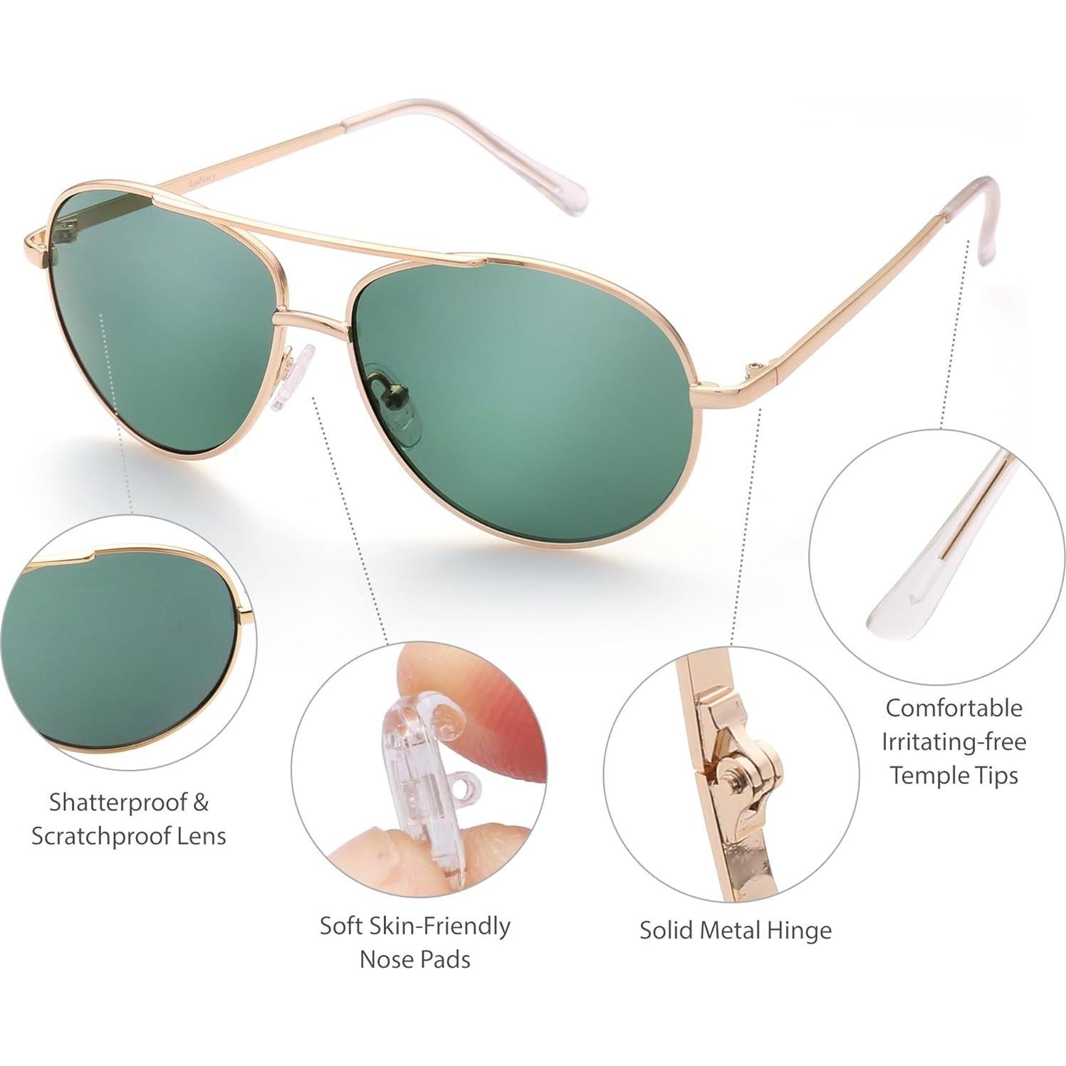 Gafas de sol aviador LotFancy para niños 3-12 años UV400