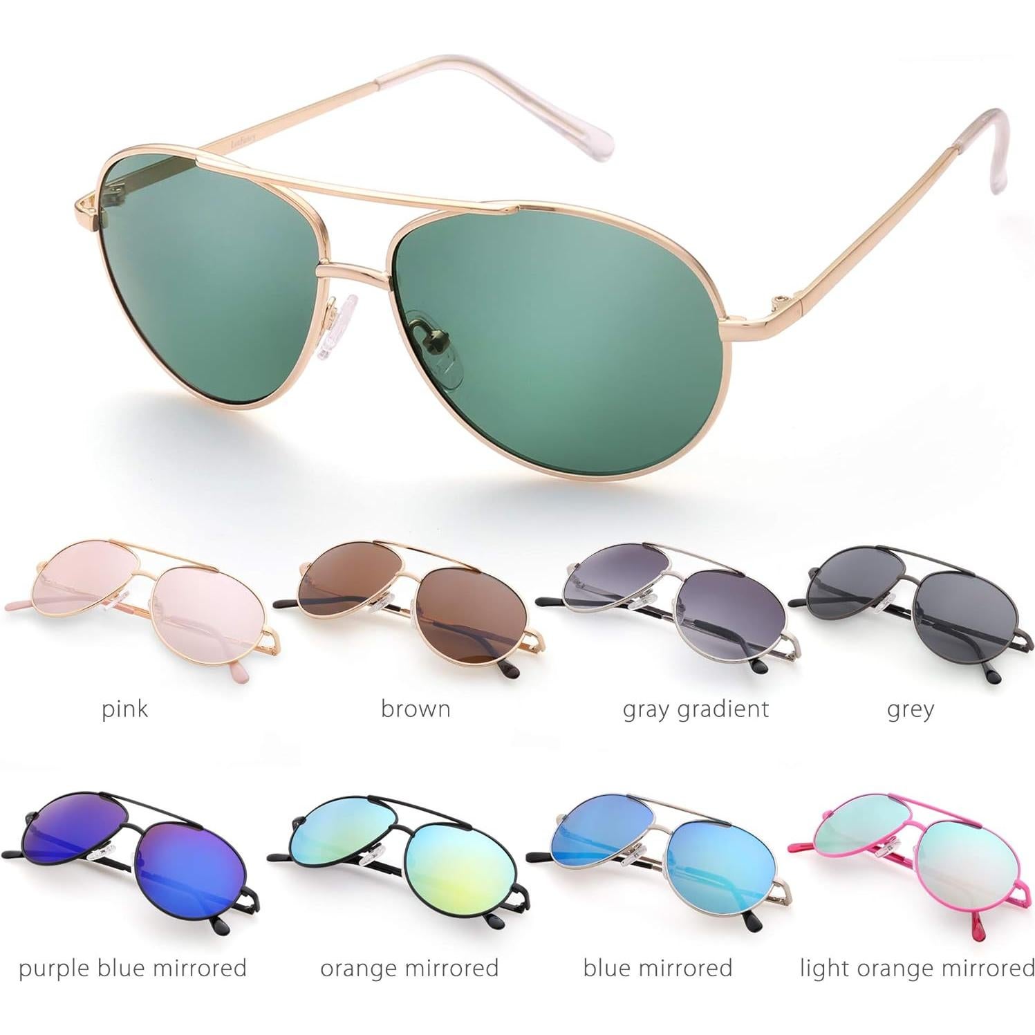 Gafas de sol aviador LotFancy para niños 3-12 años UV400