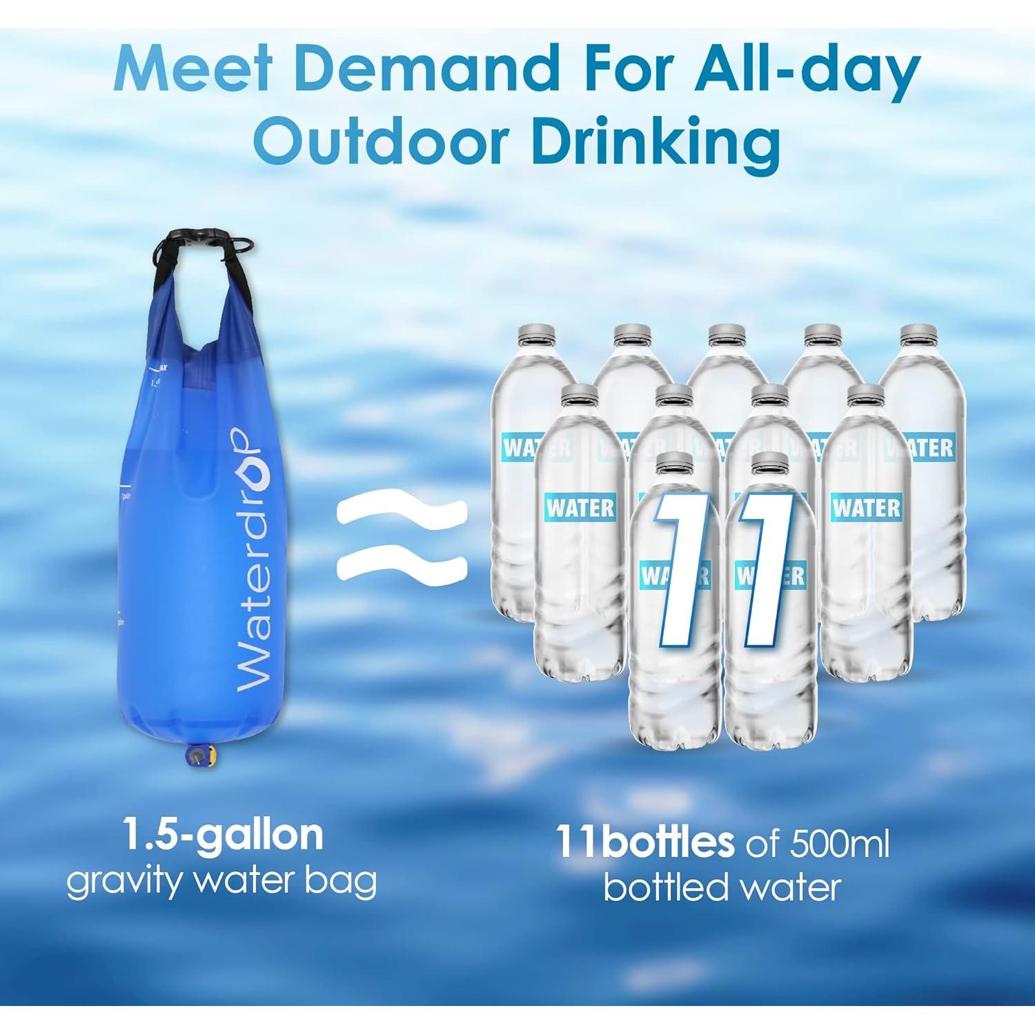 Popote de Filtro de Agua Waterdrop 3 Pzas con Bolsa 5.7L