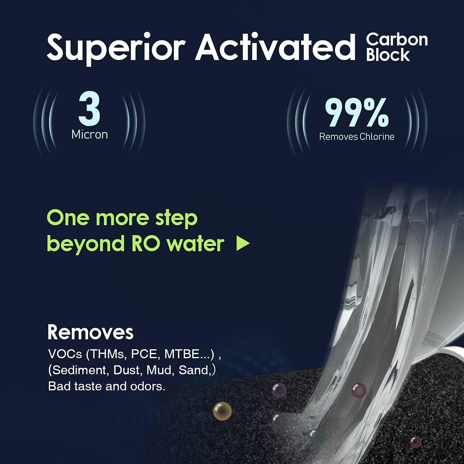 Filtro de Agua Post Frizzlife TD-3 Carbón Activado 298g