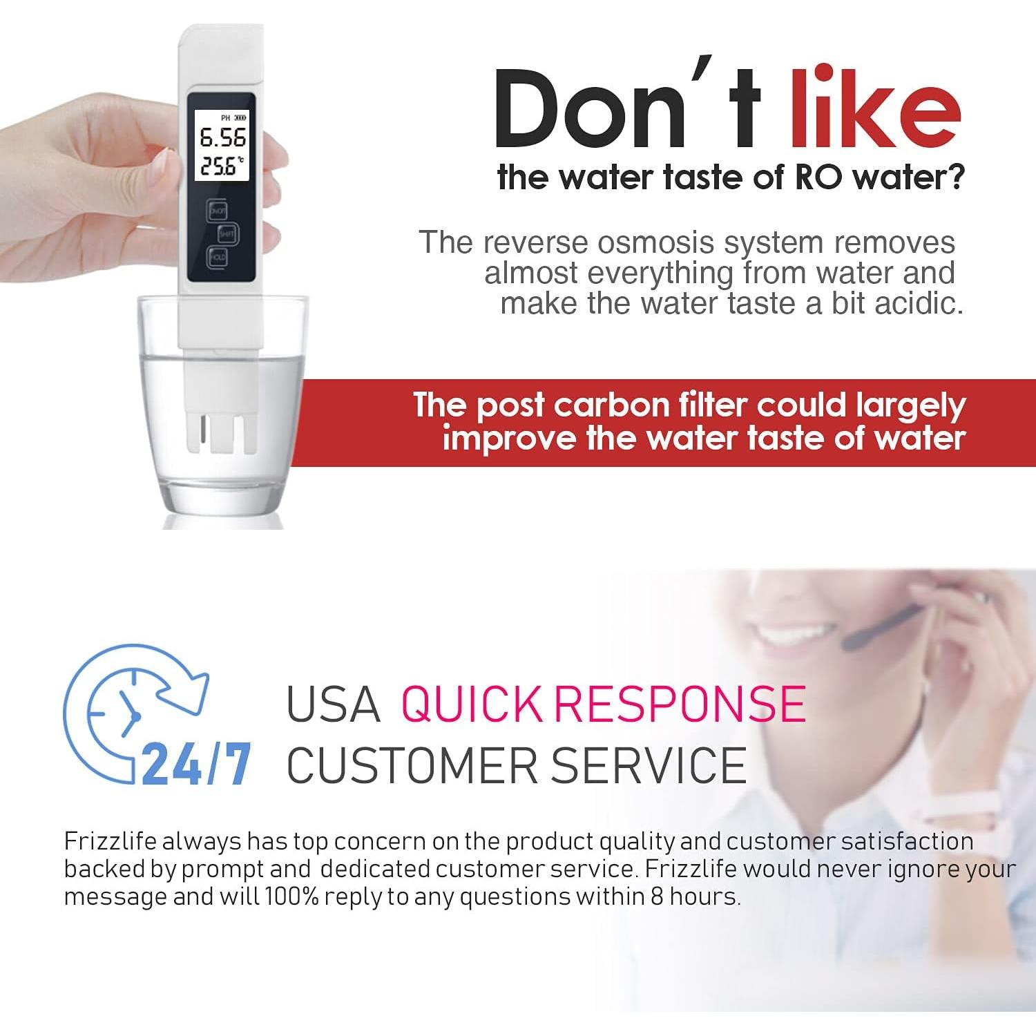 Filtro de Agua Post Frizzlife TD-3 Carbón Activado 298g