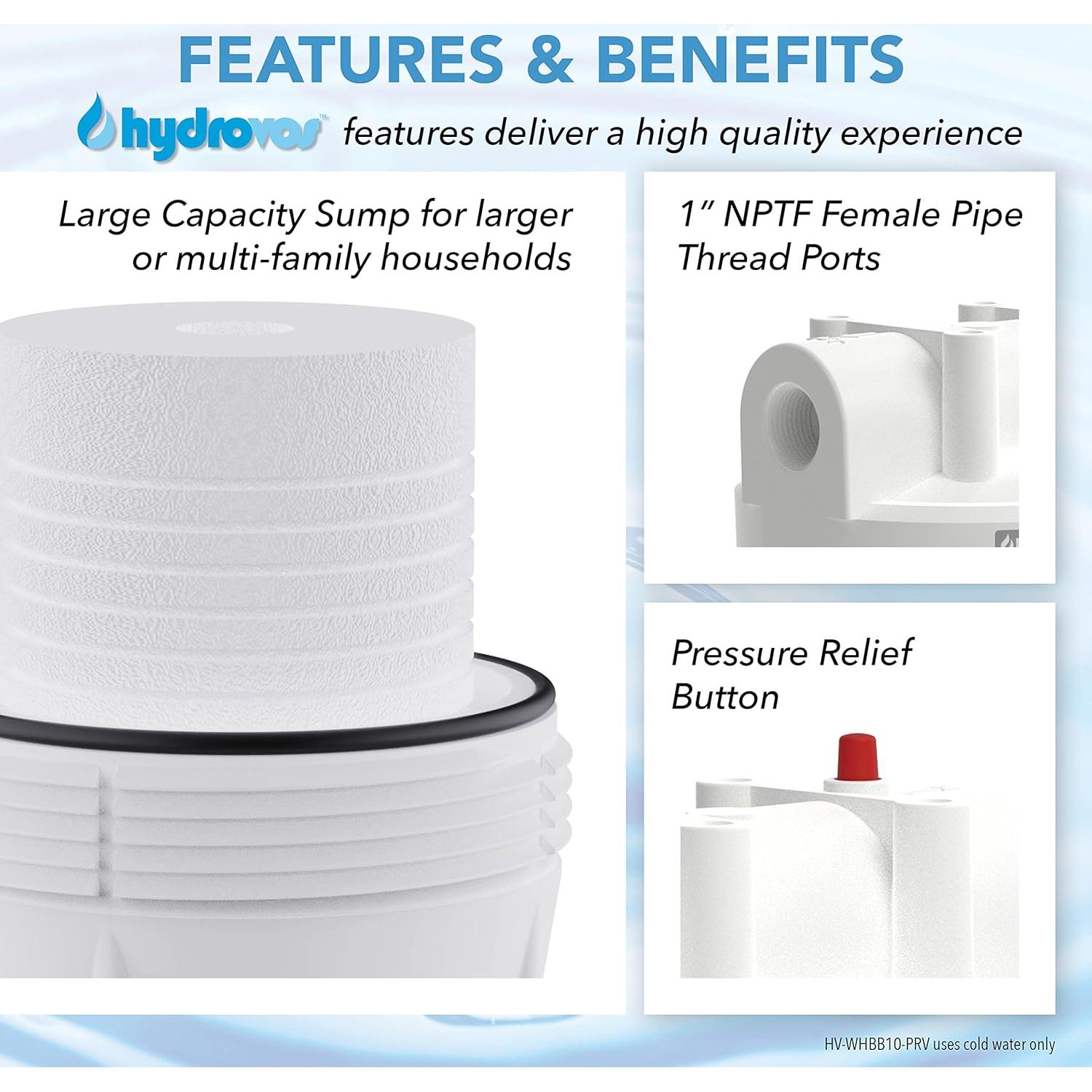 Filtro de agua para toda la casa Hydrovos HV-WHBB10-PRV 1"