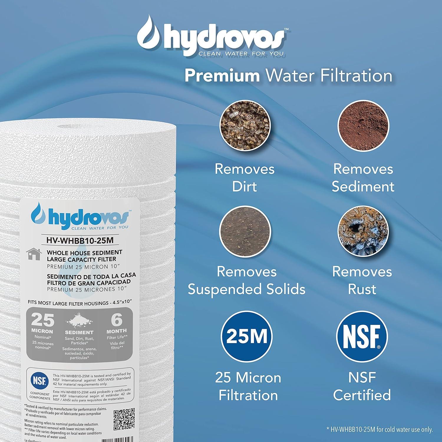 Filtro de agua para toda la casa Hydrovos HV-WHBB10-PRV 1"