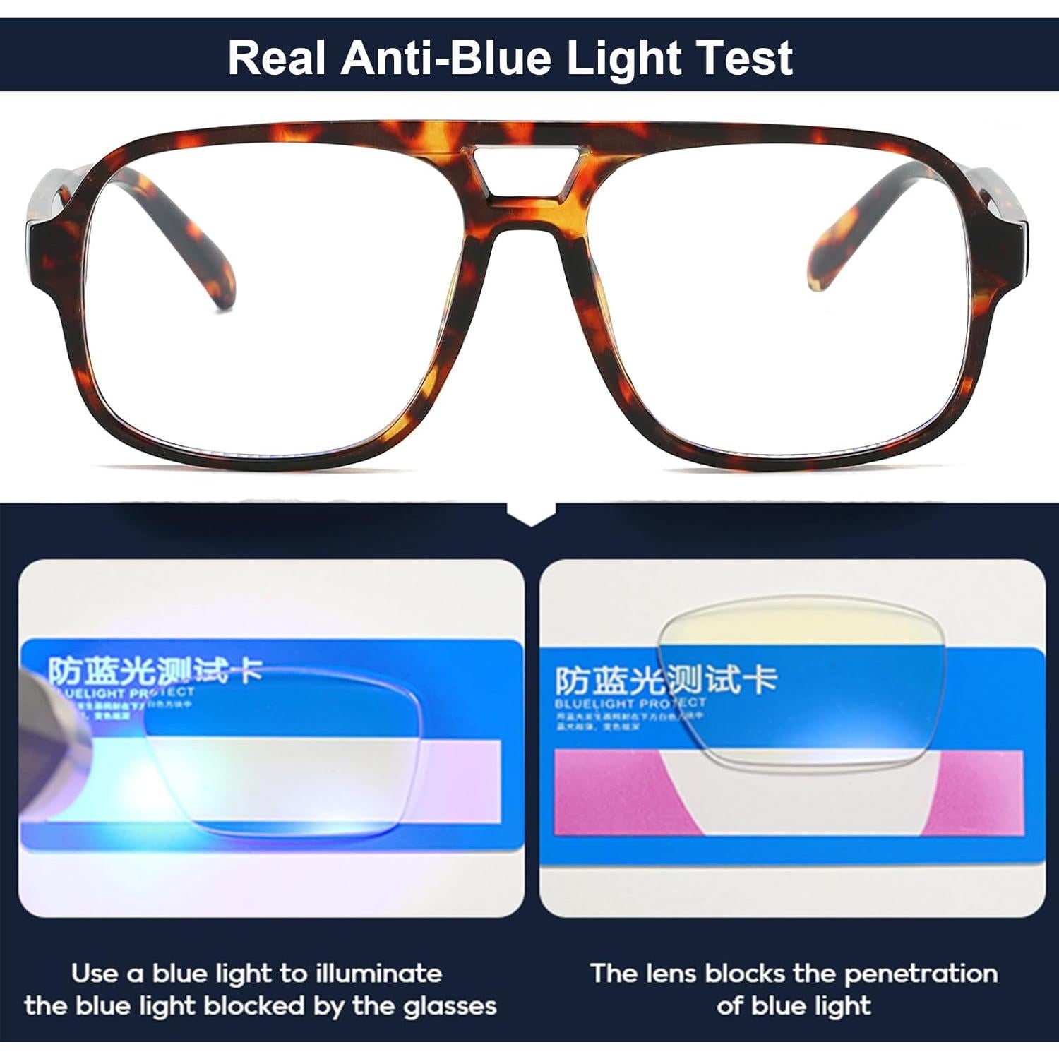 Gafas Retro Cuadradas Mirkcittle UV400 para Luz Azul