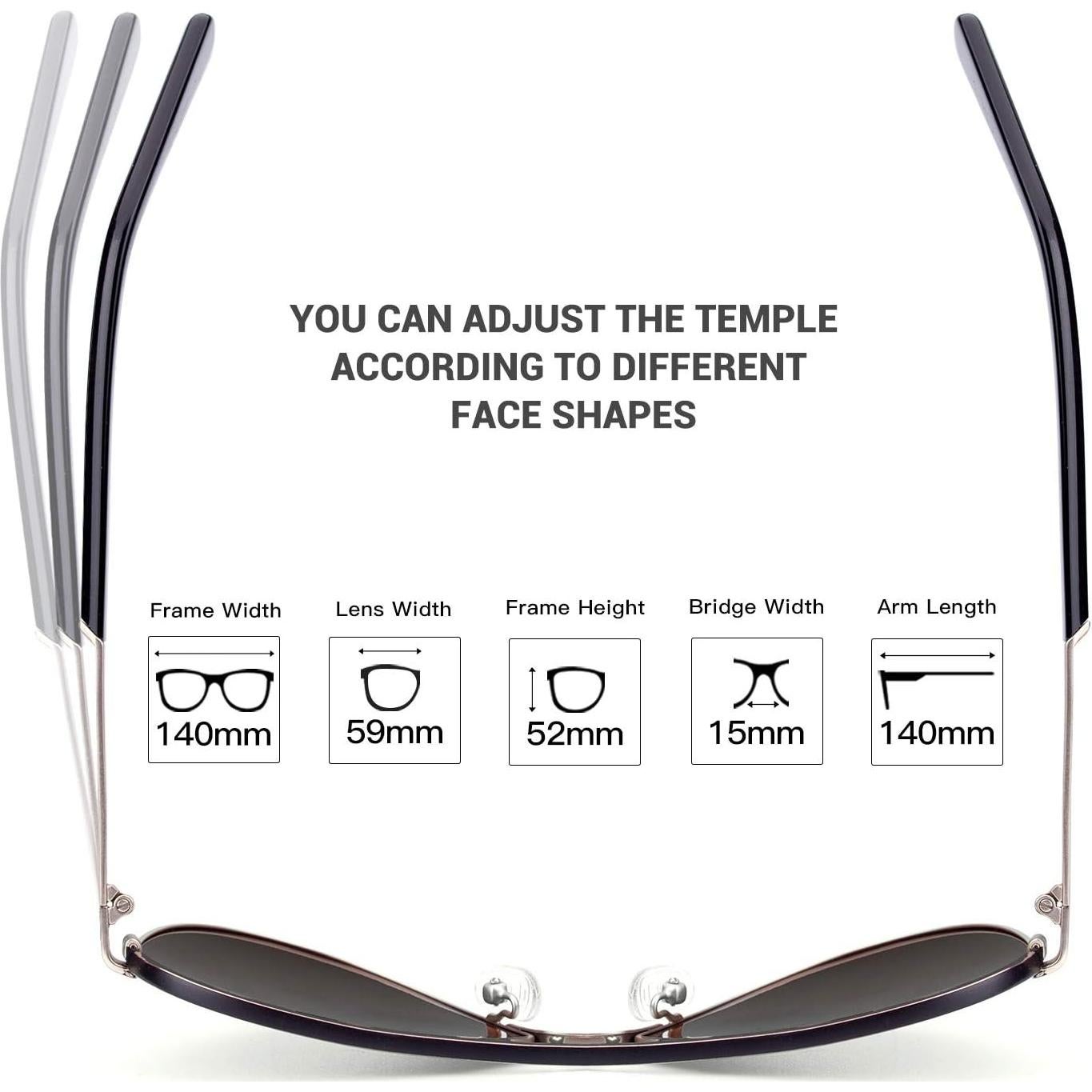 Gafas de sol aviador COLOSSEIN polarizadas UV400 para hombres