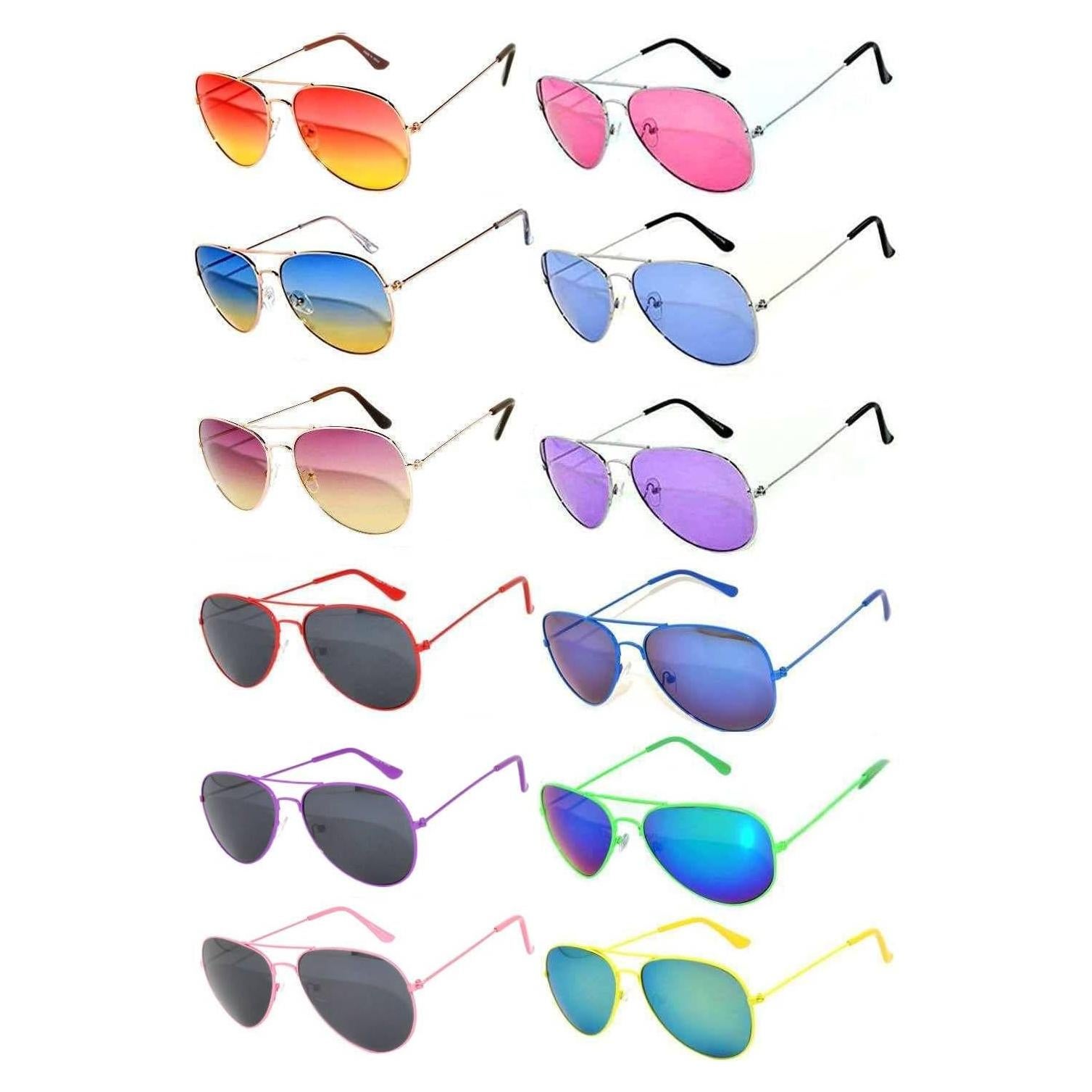 Paquete de 12 Gafas de Sol Aviador OWL con Protección UV400