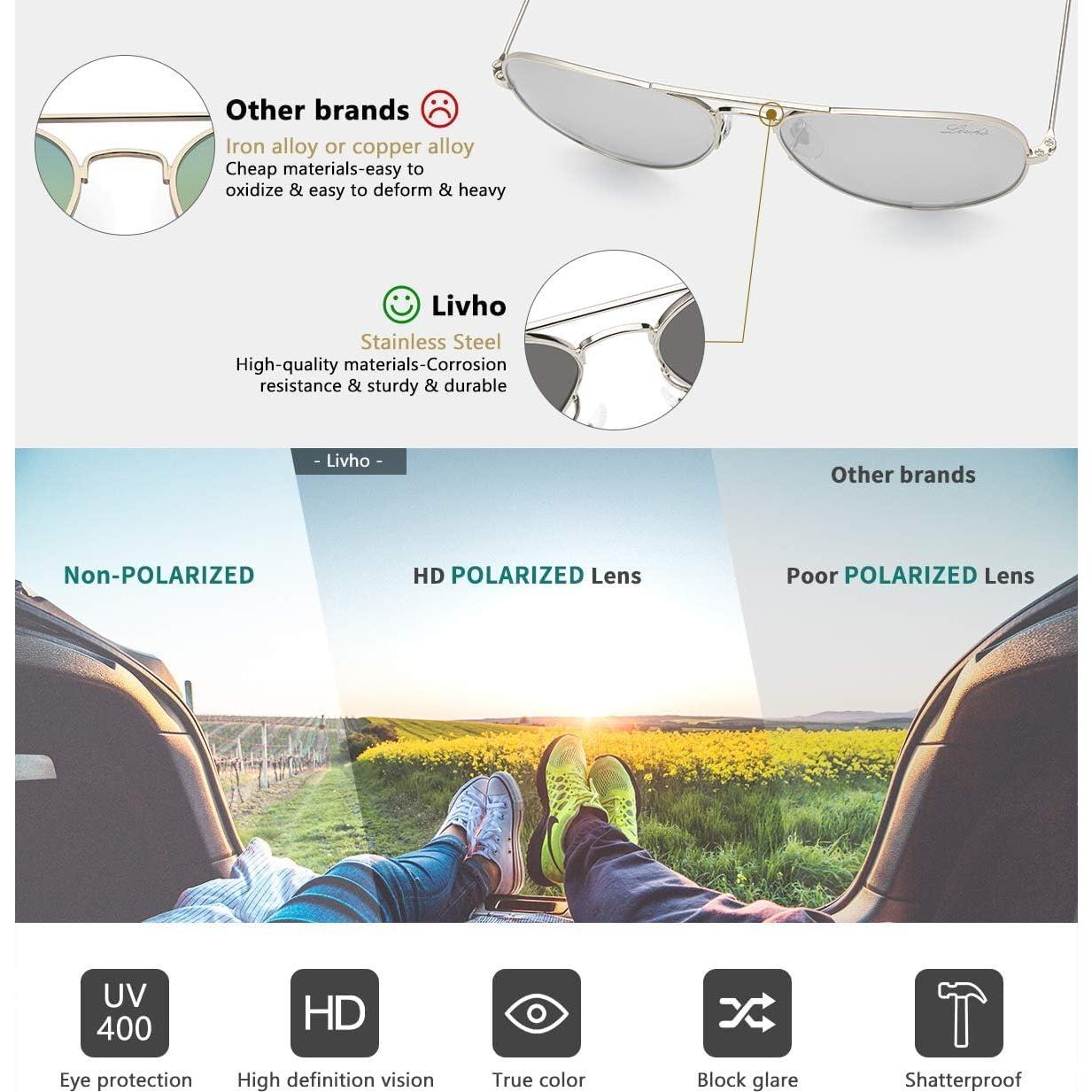 Gafas de sol polarizadas Livho Trendy UV400 para todos