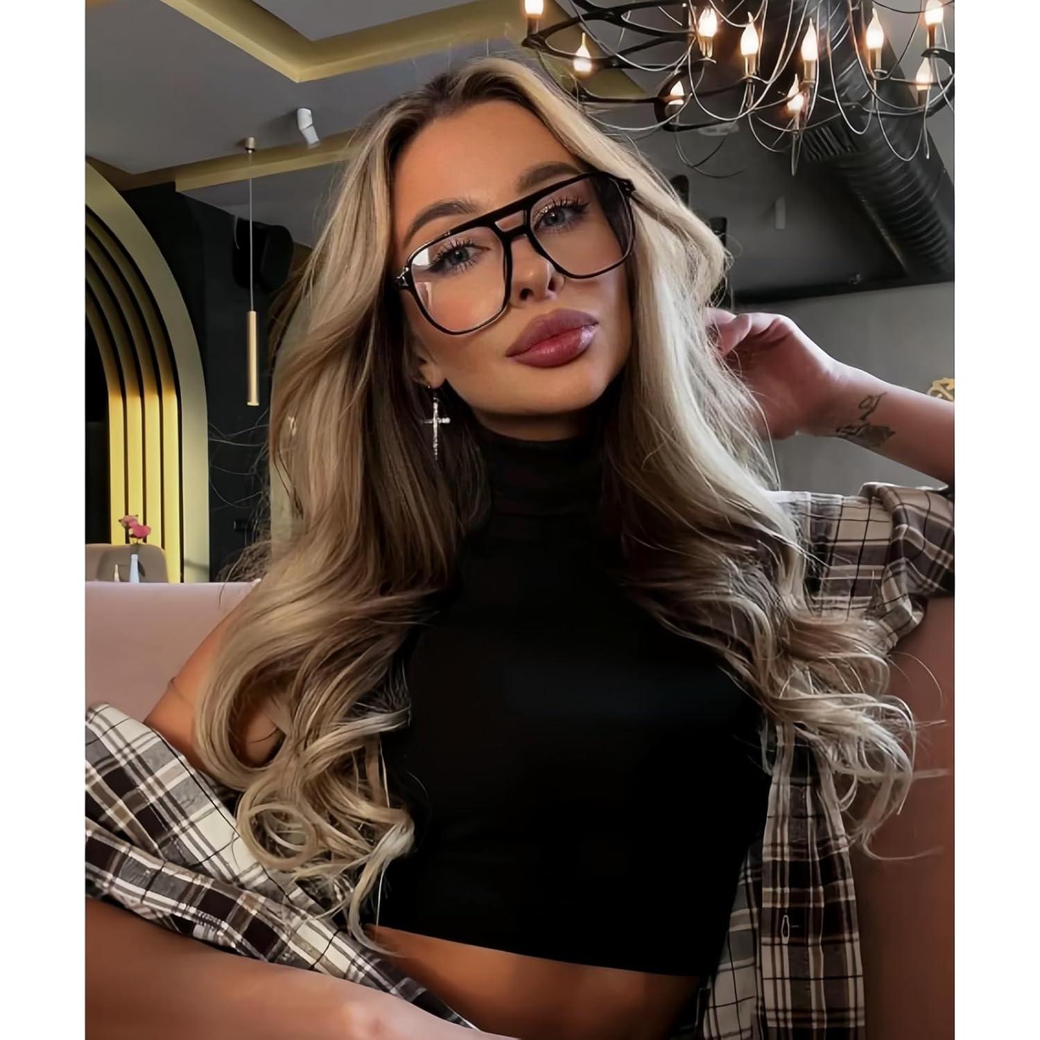 Gafas de luz azul ADE WU Aviador grandes para mujer