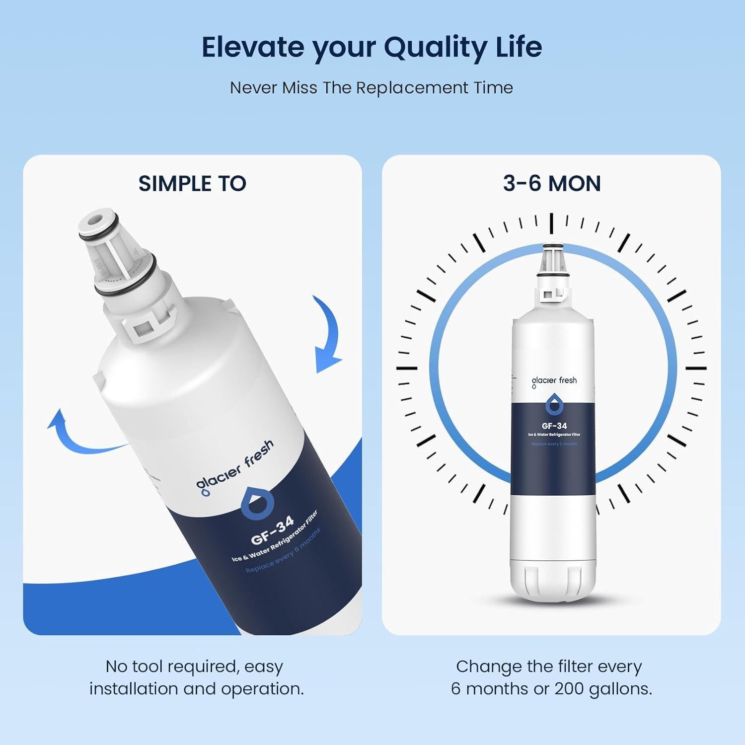 Filtro de Agua GLACIER FRESH 7012333 para Hielo Sub-Zero