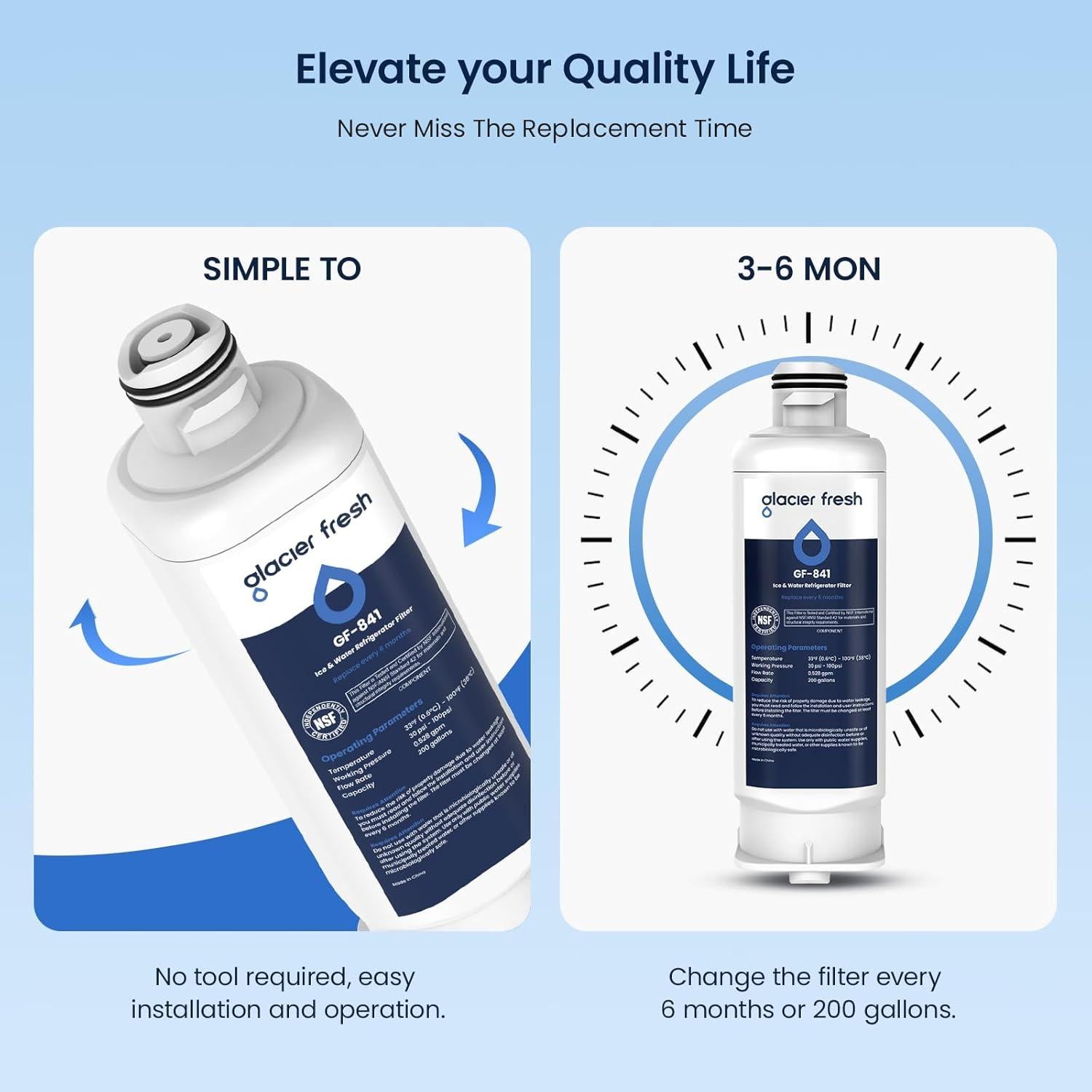 Filtro de Agua GLACIER FRESH DA97-17376B para Refrigeradores - Paquete de 3