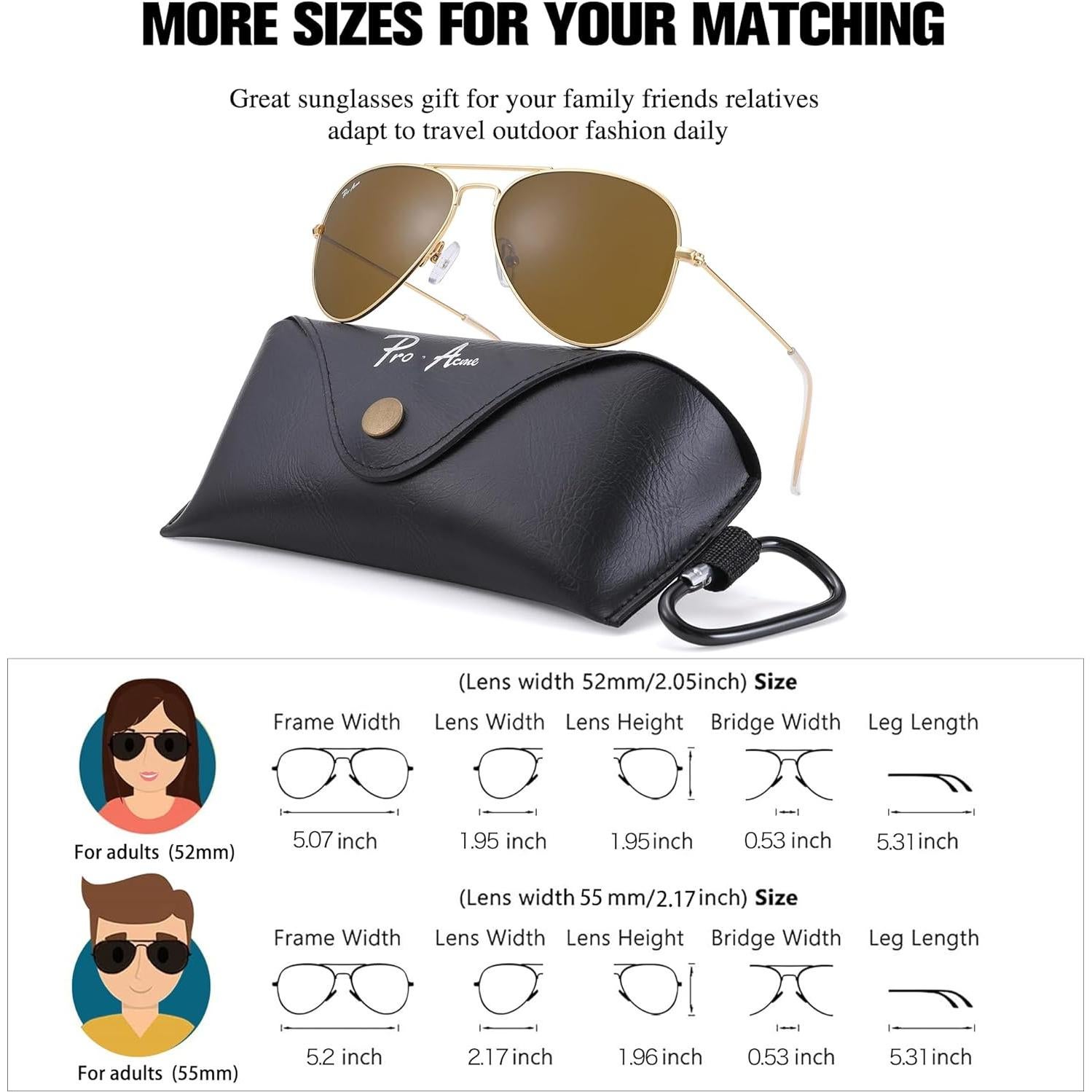 Gafas de sol aviador Pro Acme con lentes de vidrio UV400