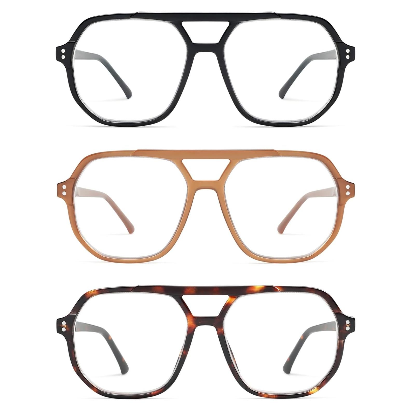 Gafas de Lectura AMOMOMA Retro Aviador Filtro Luz Azul 1.75x