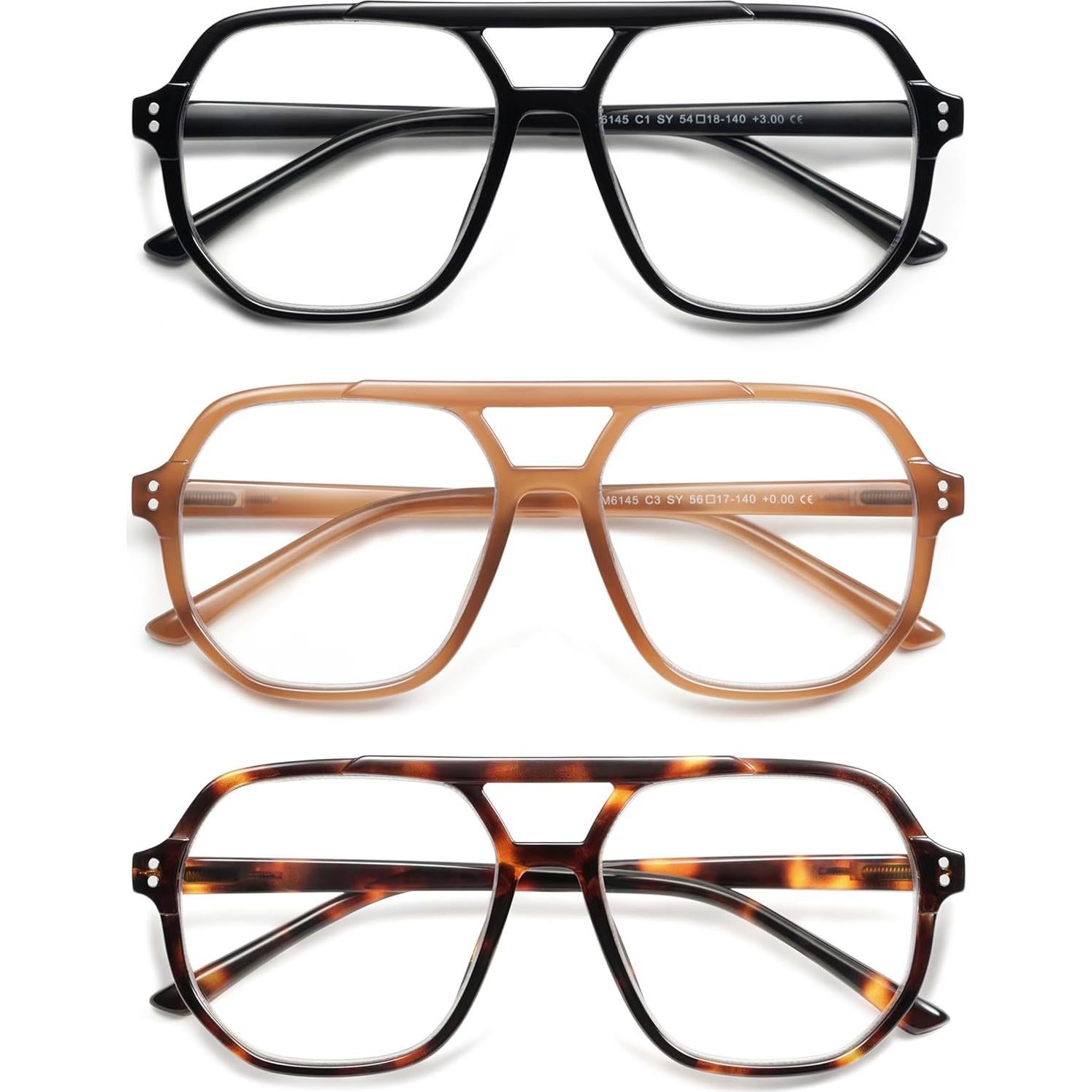 Gafas de Lectura AMOMOMA Retro Aviador Filtro Luz Azul 1.75x