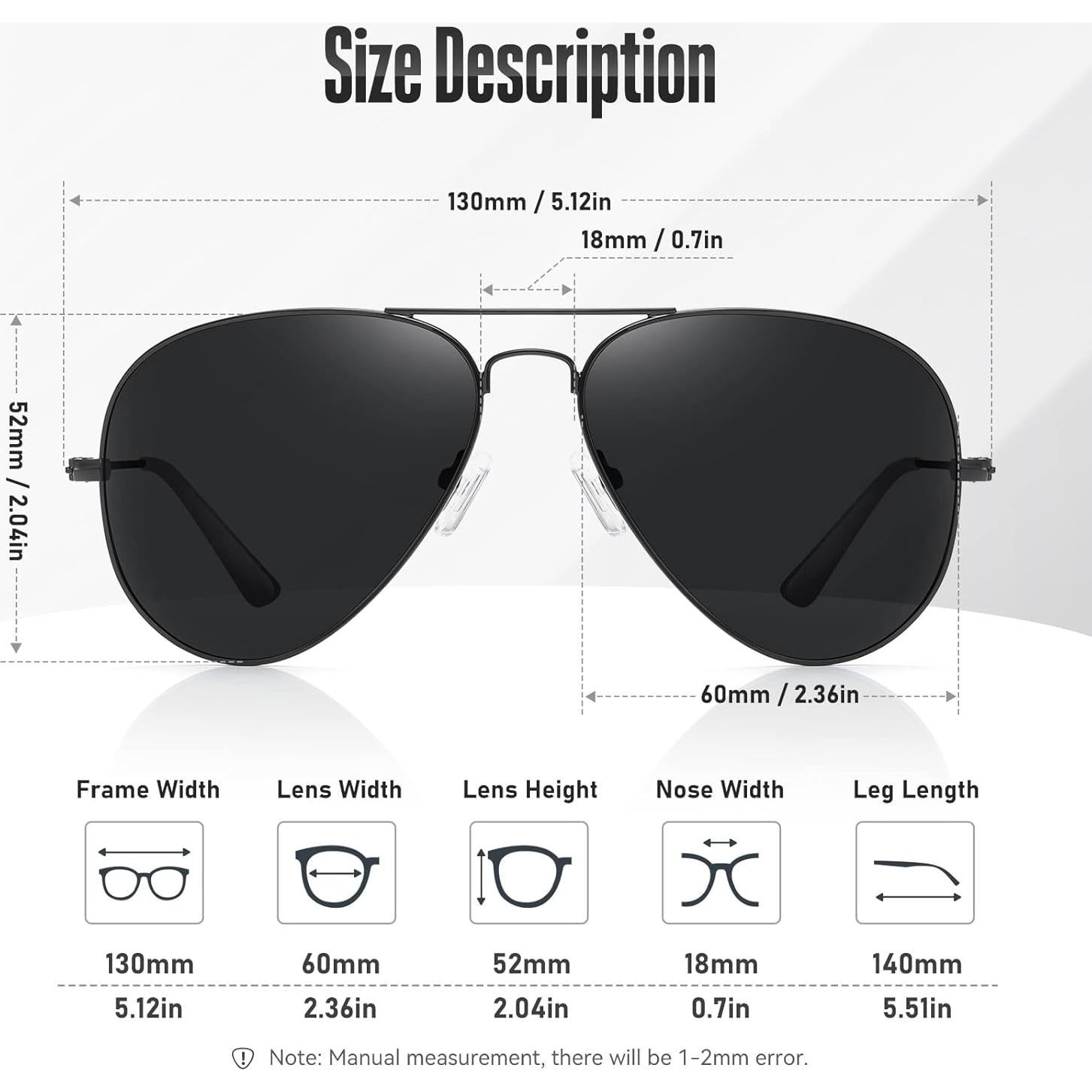 Gafas de sol polarizadas aviador HW-3025 para unisex