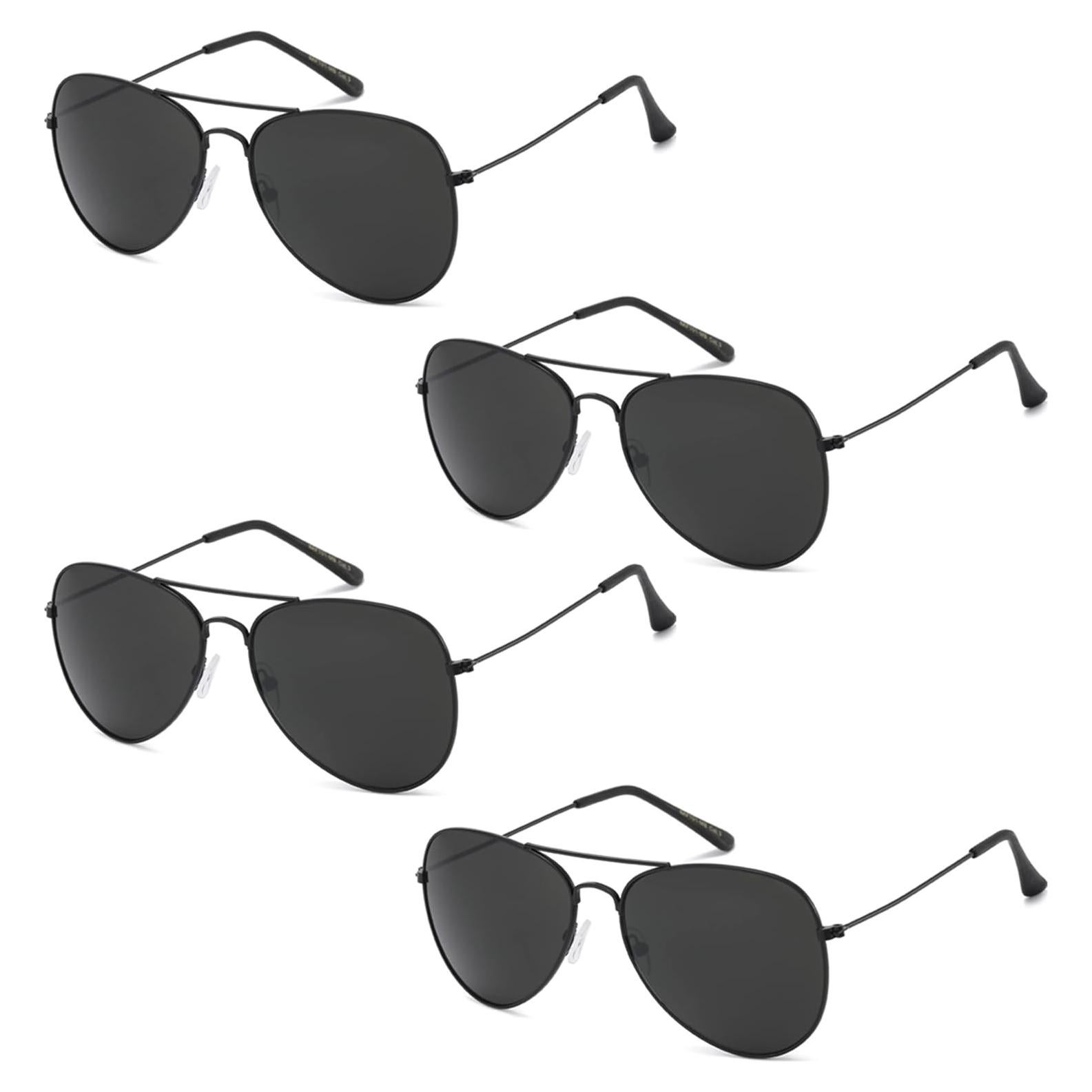 Gafas de sol aviador UV 100% - Paquete de 4 unisex