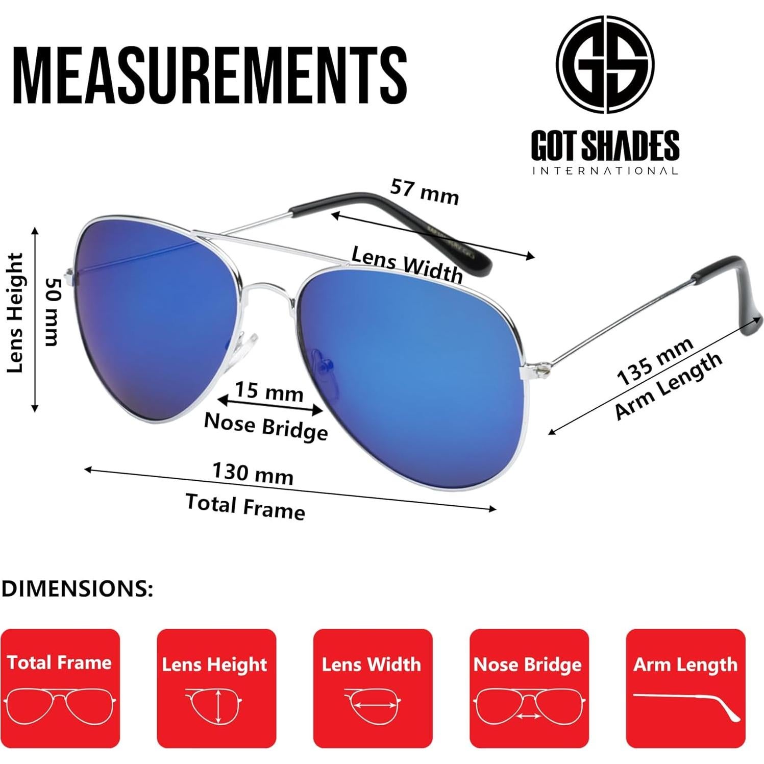 Gafas de sol aviador UV 100% - Paquete de 4 unisex