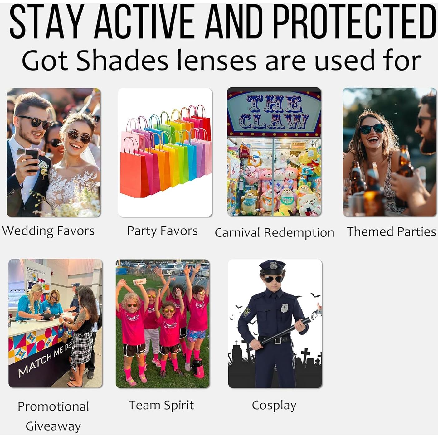 Gafas de sol aviador UV 100% - Paquete de 4 unisex