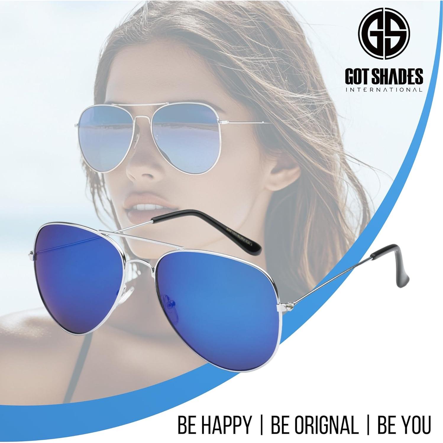 Gafas de sol aviador UV 100% - Paquete de 4 unisex
