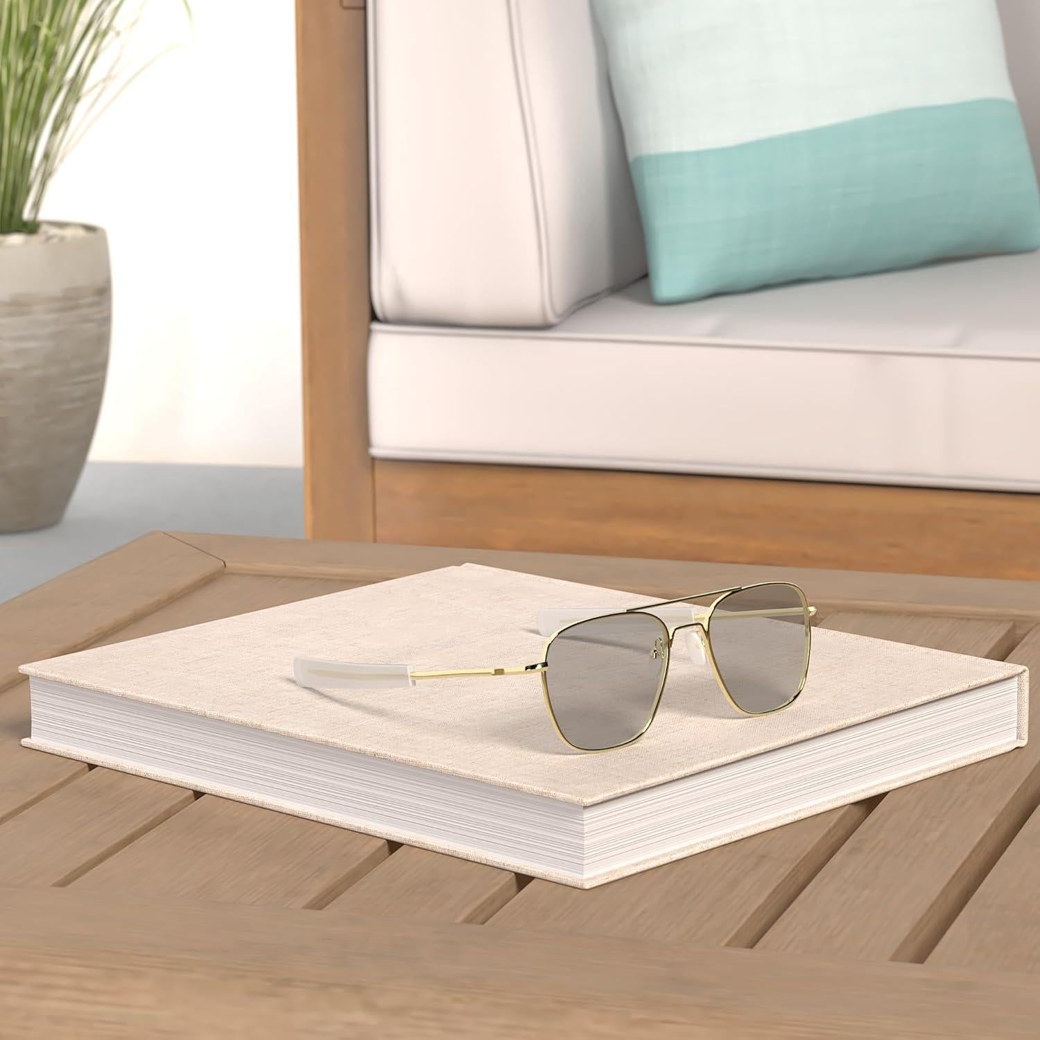 Gleyemor Gafas de Sol Aviador Polarizadas Hombres 55mm