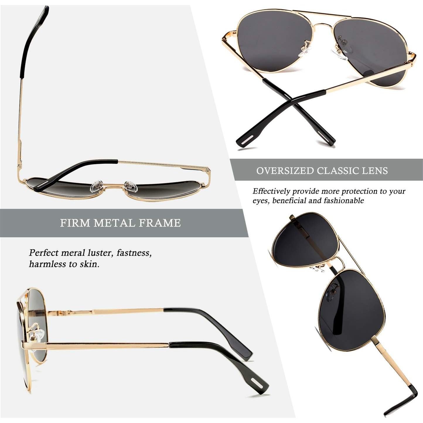 Gafas de sol aviador polarizadas HJSTES 58mm UV 100%