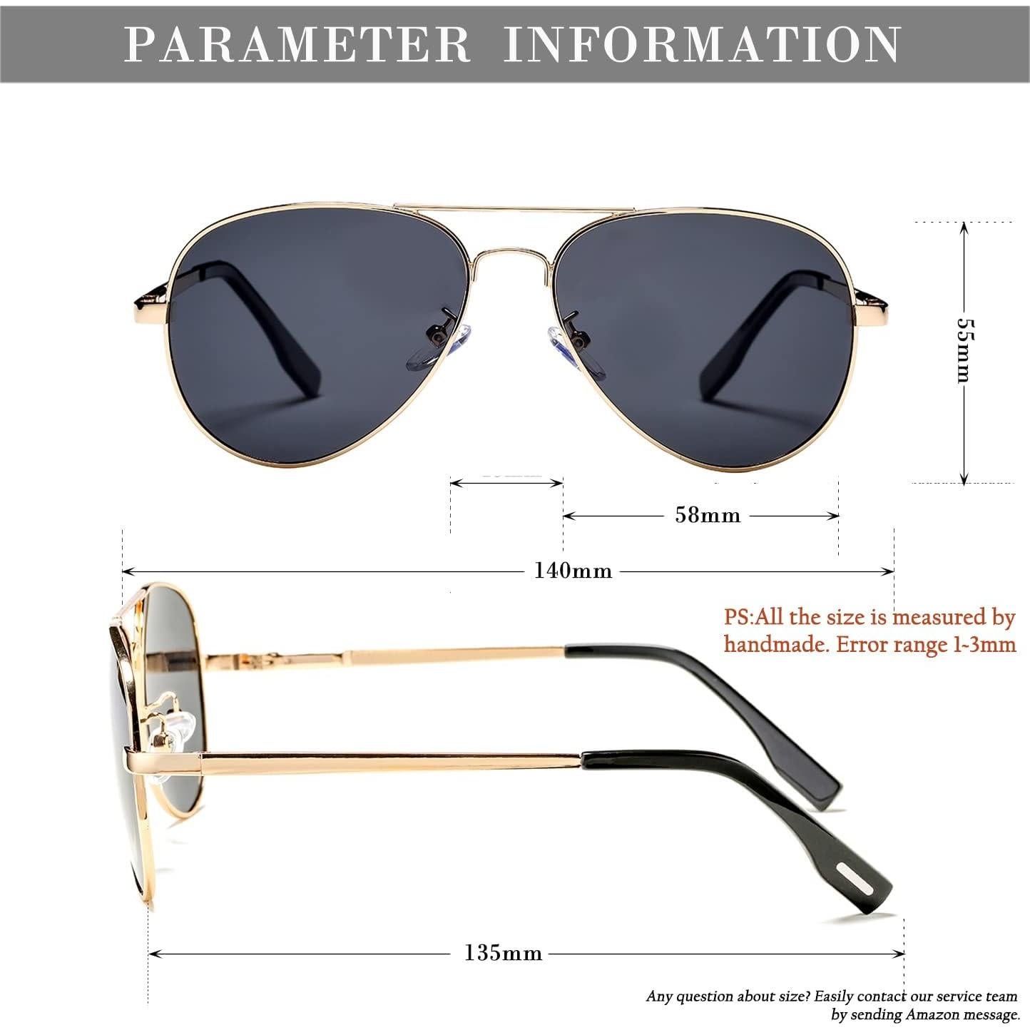 Gafas de sol aviador polarizadas HJSTES 58mm UV 100%