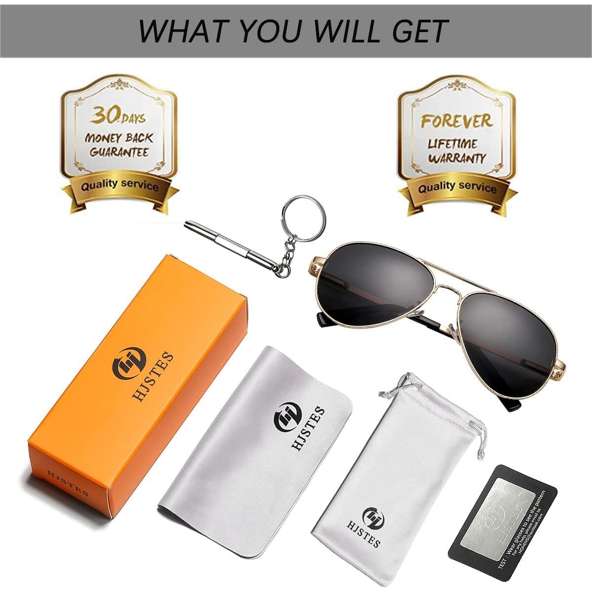 Gafas de sol aviador polarizadas HJSTES 58mm UV 100%