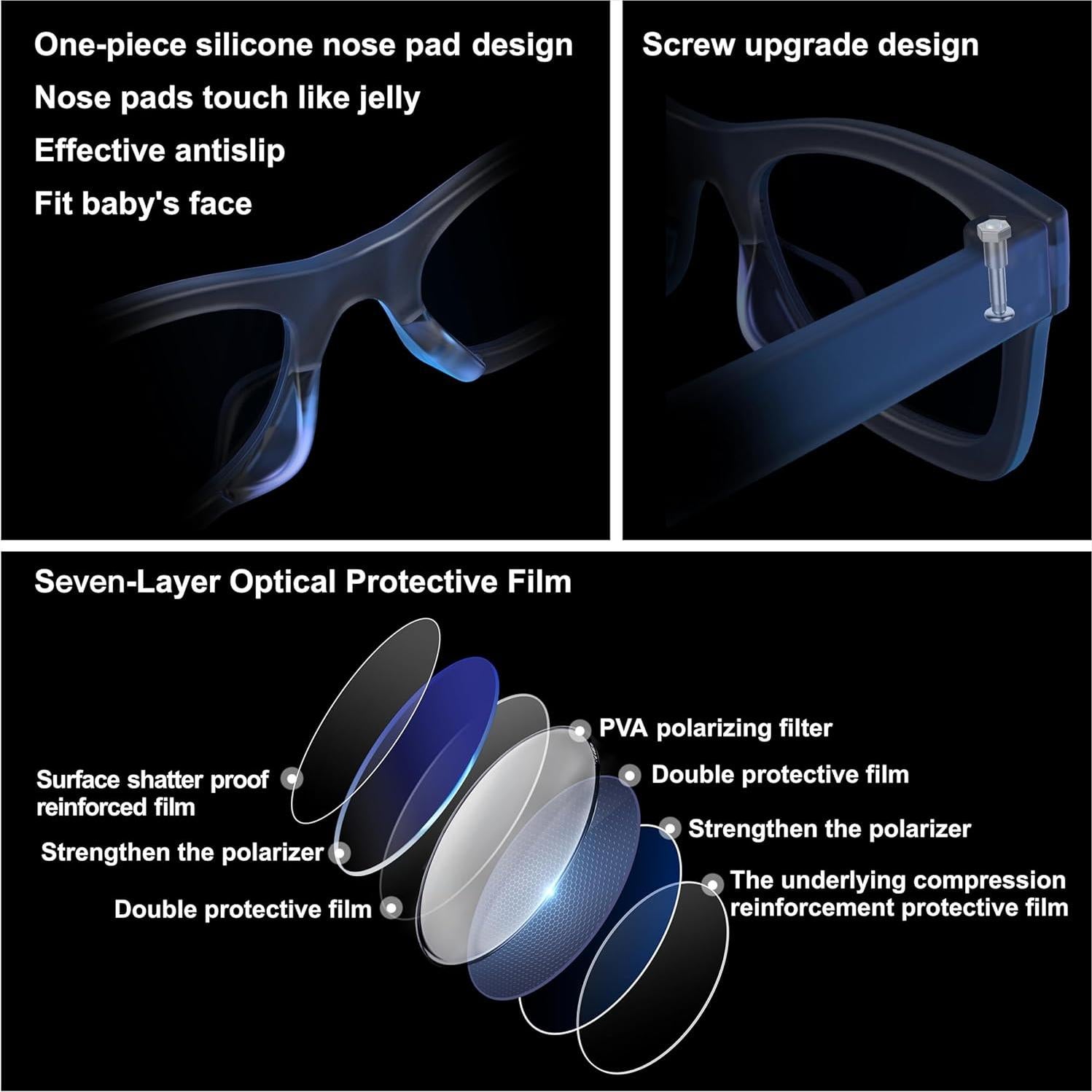 Gafas de sol COCOSAND para bebés 0-2 años polarizadas