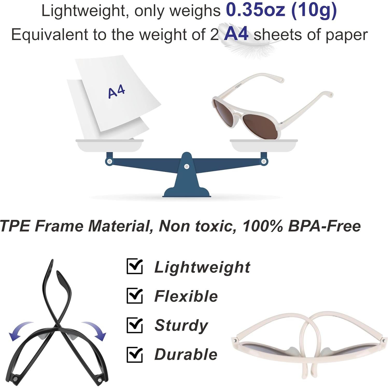 Gafas de sol COCOSAND para bebés 0-2 años polarizadas